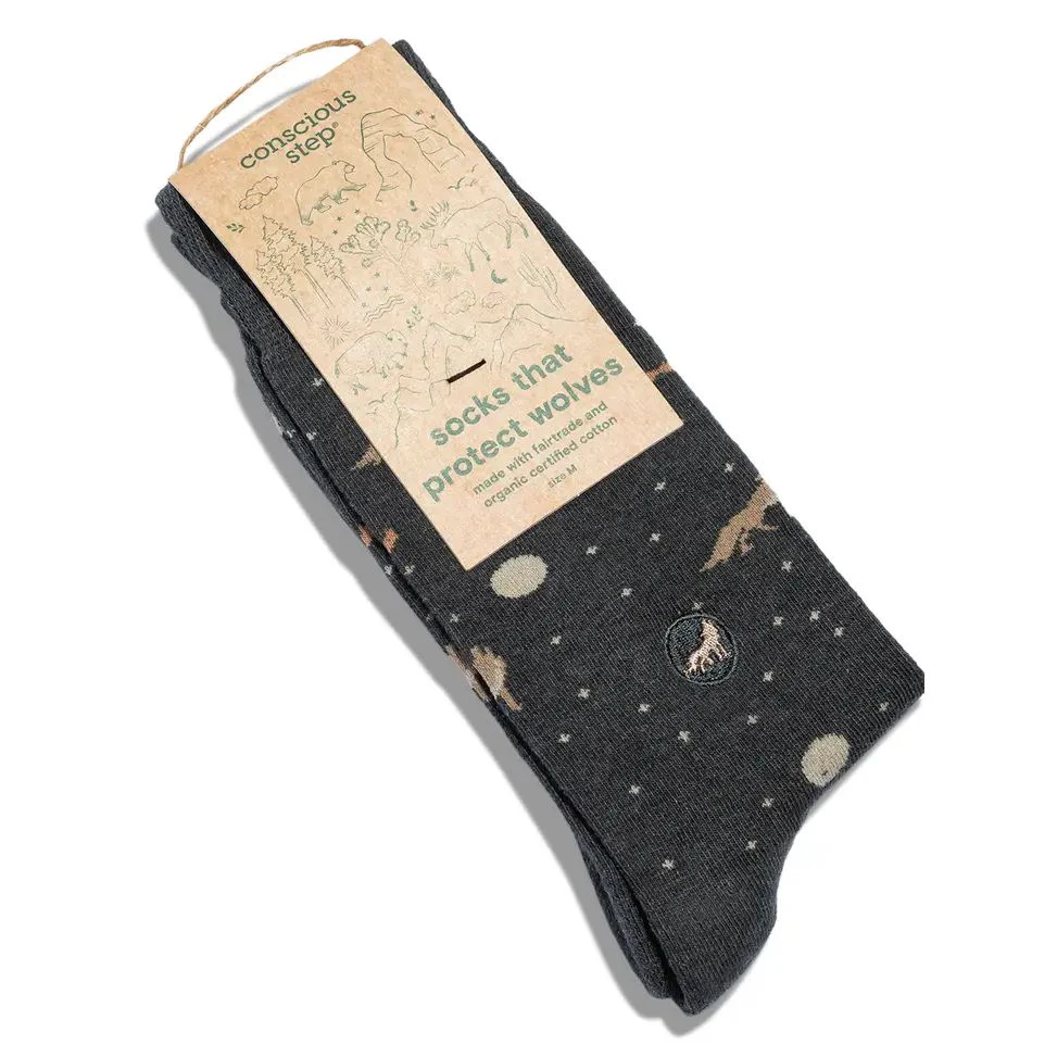 Men's Socks That Protect Wolves | Fair Trade | Fits Men's Sizes 8.5-13 - Image 4