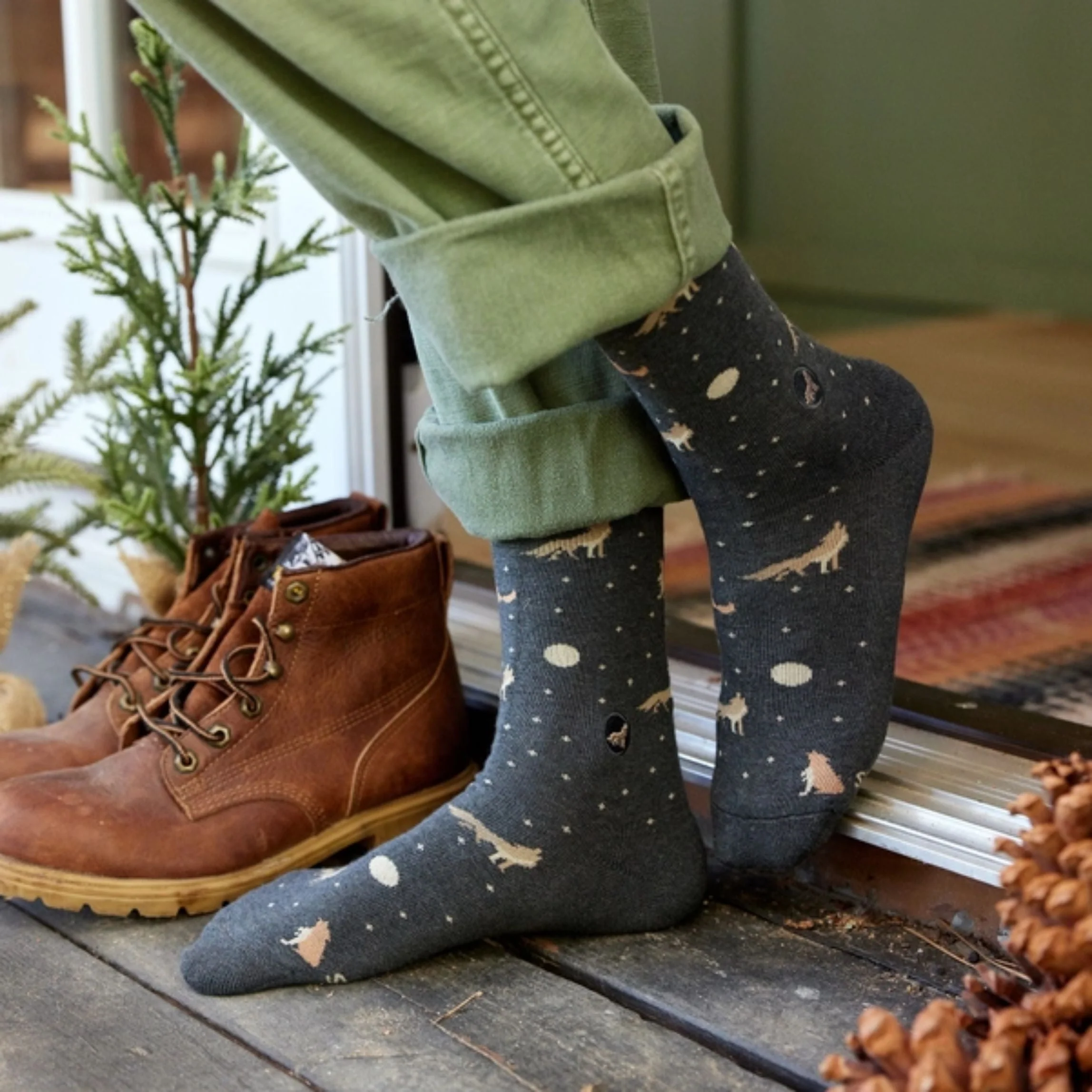 Men's Socks That Protect Wolves | Fair Trade | Fits Men's Sizes 8.5-13 - Image 7