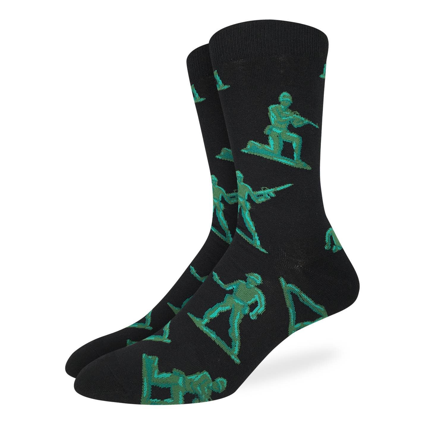 Toy Soldiers Men’s Crew Socks | Novelty Black Socks - Image 2
