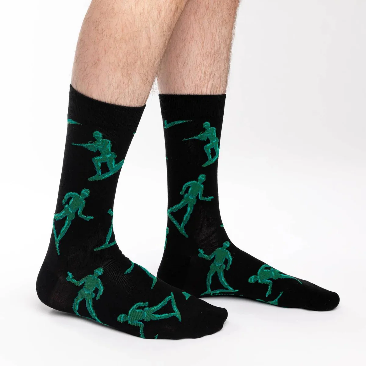 Toy Soldiers Men’s Crew Socks | Novelty Black Socks - Image 4