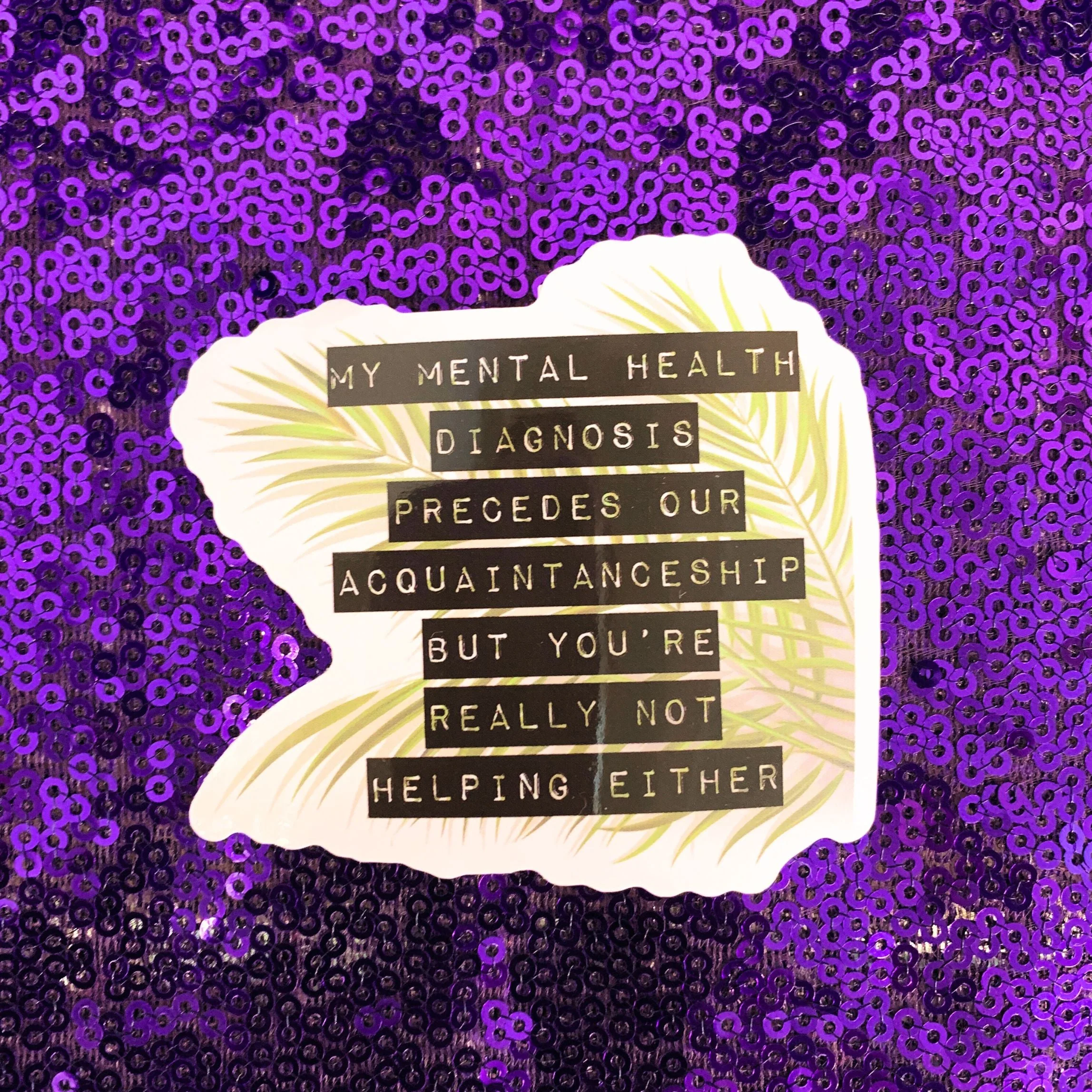 My Mental Health Diagnosis Precedes Our Acquaintanceship Sticker | Vinyl Die Cut Decal - Image 3