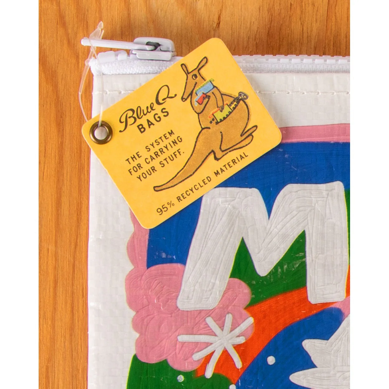 Messy By Nature Zipper Pouch | Recycled Material Case Storage Organizer | 7.25" x 9.5" | BlueQ at GetBullish - Image 4