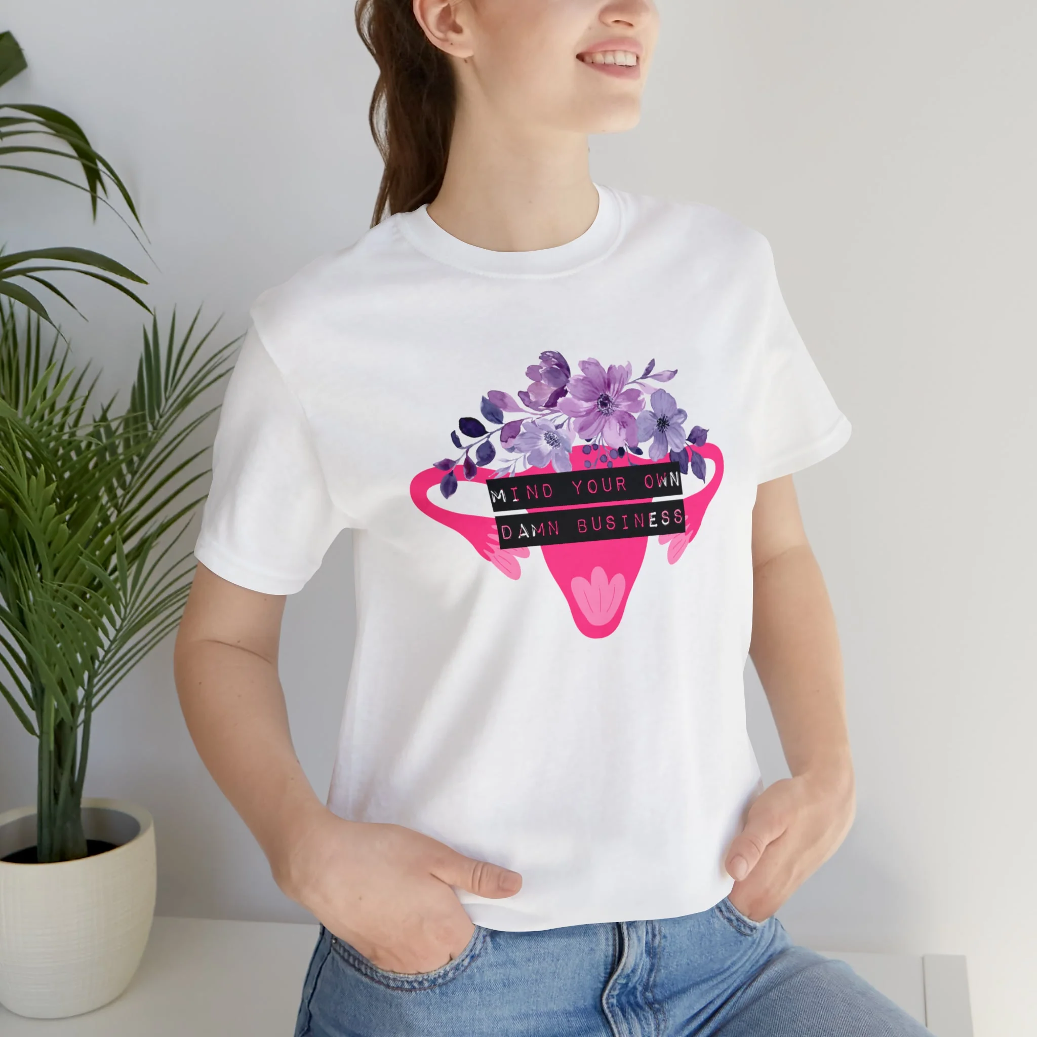 Mind Your Own Damn Business Flower Uterus Pro-Choice Jersey Short Sleeve Tee [Multiple Color Options] - Image 7