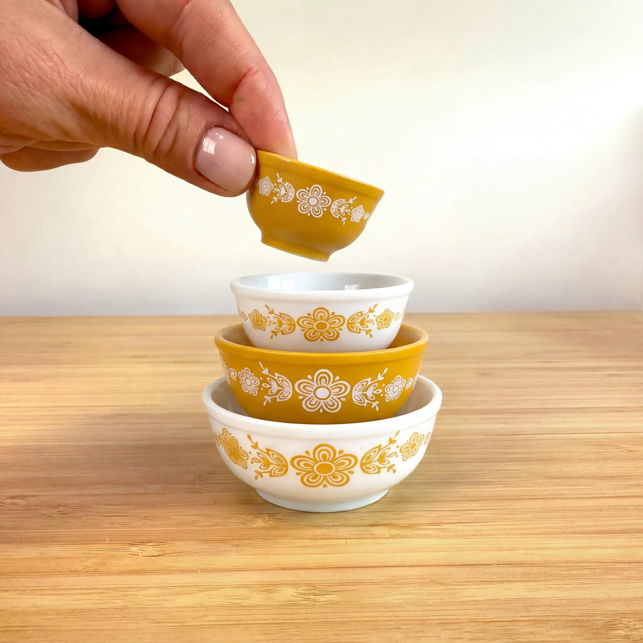 Mini Pyrex-Inspired Mixing Bowls | Retro Stackable Mini Bowl Set for Collectors - Image 12