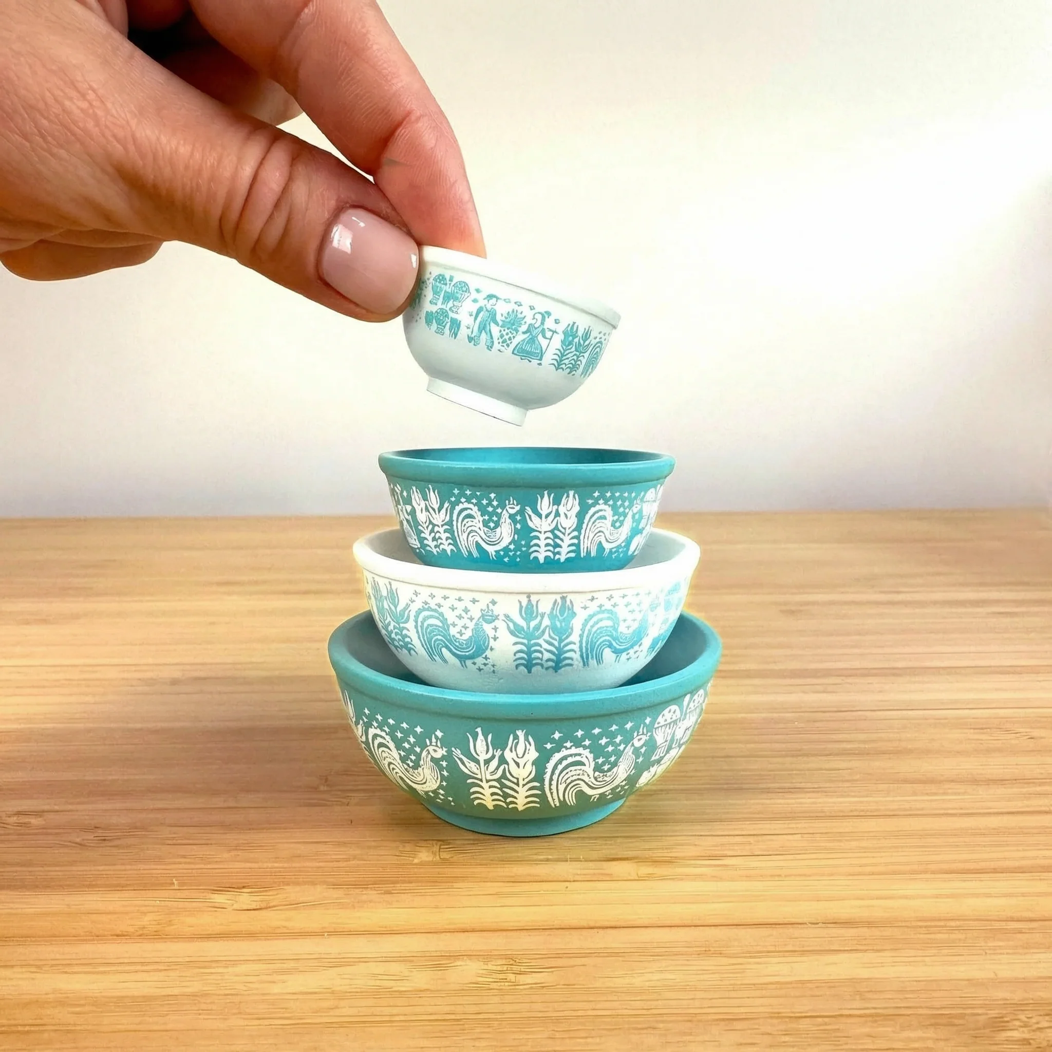 Mini Pyrex-Inspired Mixing Bowls | Retro Stackable Mini Bowl Set for Collectors - Image 14