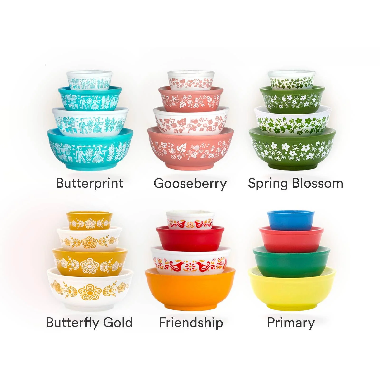 Mini Pyrex-Inspired Mixing Bowls | Retro Stackable Mini Bowl Set for Collectors - Image 3
