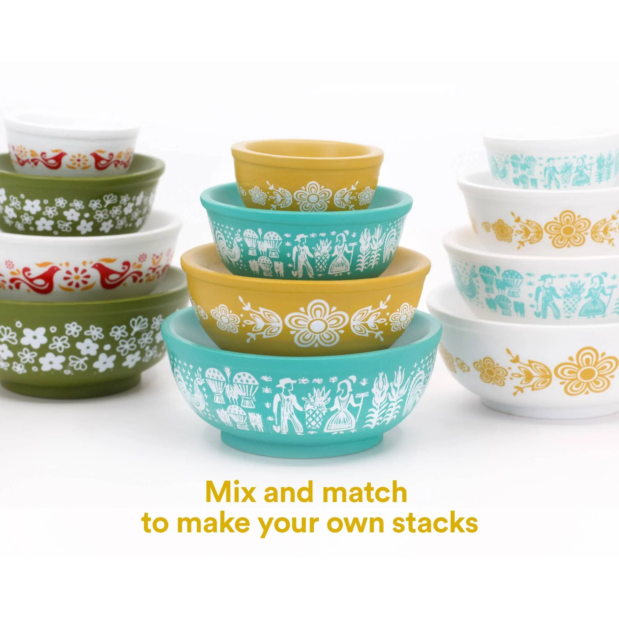 Mini Pyrex-Inspired Mixing Bowls | Retro Stackable Mini Bowl Set for Collectors - Image 31
