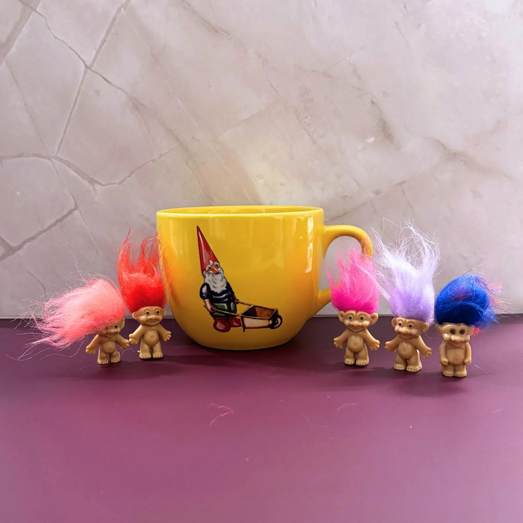 Mini Troll Dolls in Pack of 5 | 90s Retro Good Luck Figurines with Colorful Hair - Image 10