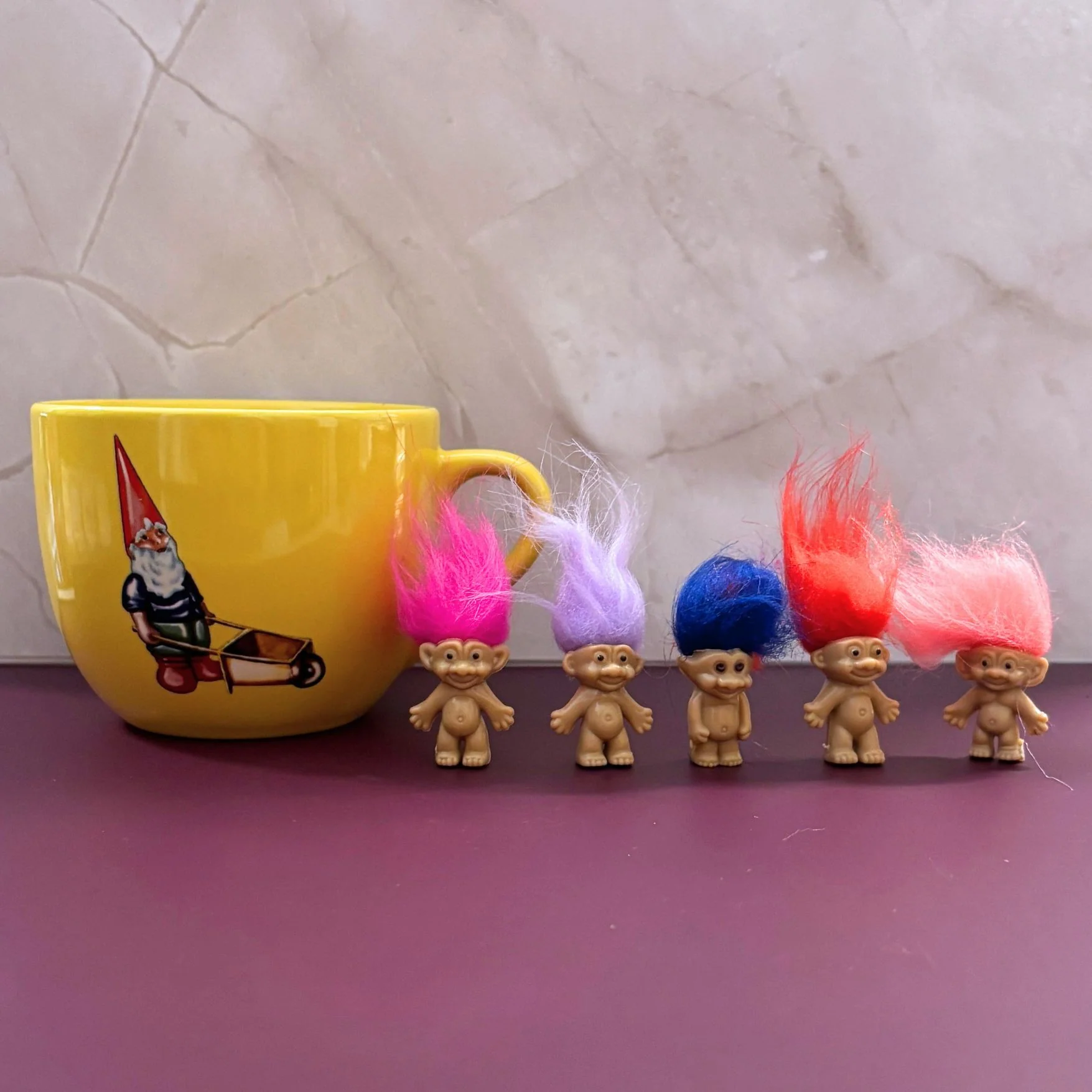 Mini Troll Dolls in Pack of 5 | 90s Retro Good Luck Figurines with Colorful Hair - Image 11