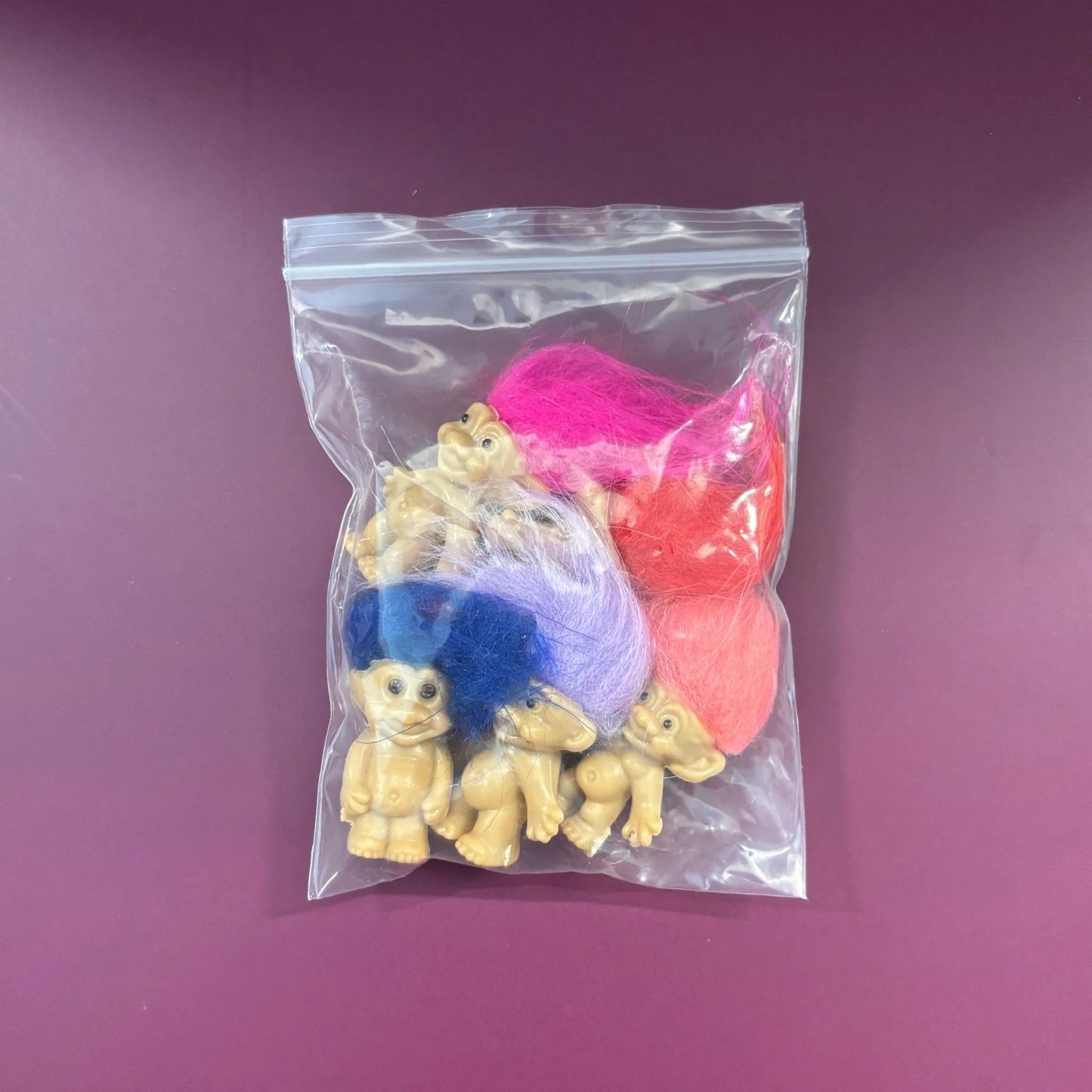 Mini Troll Dolls in Pack of 5 | 90s Retro Good Luck Figurines with Colorful Hair - Image 13