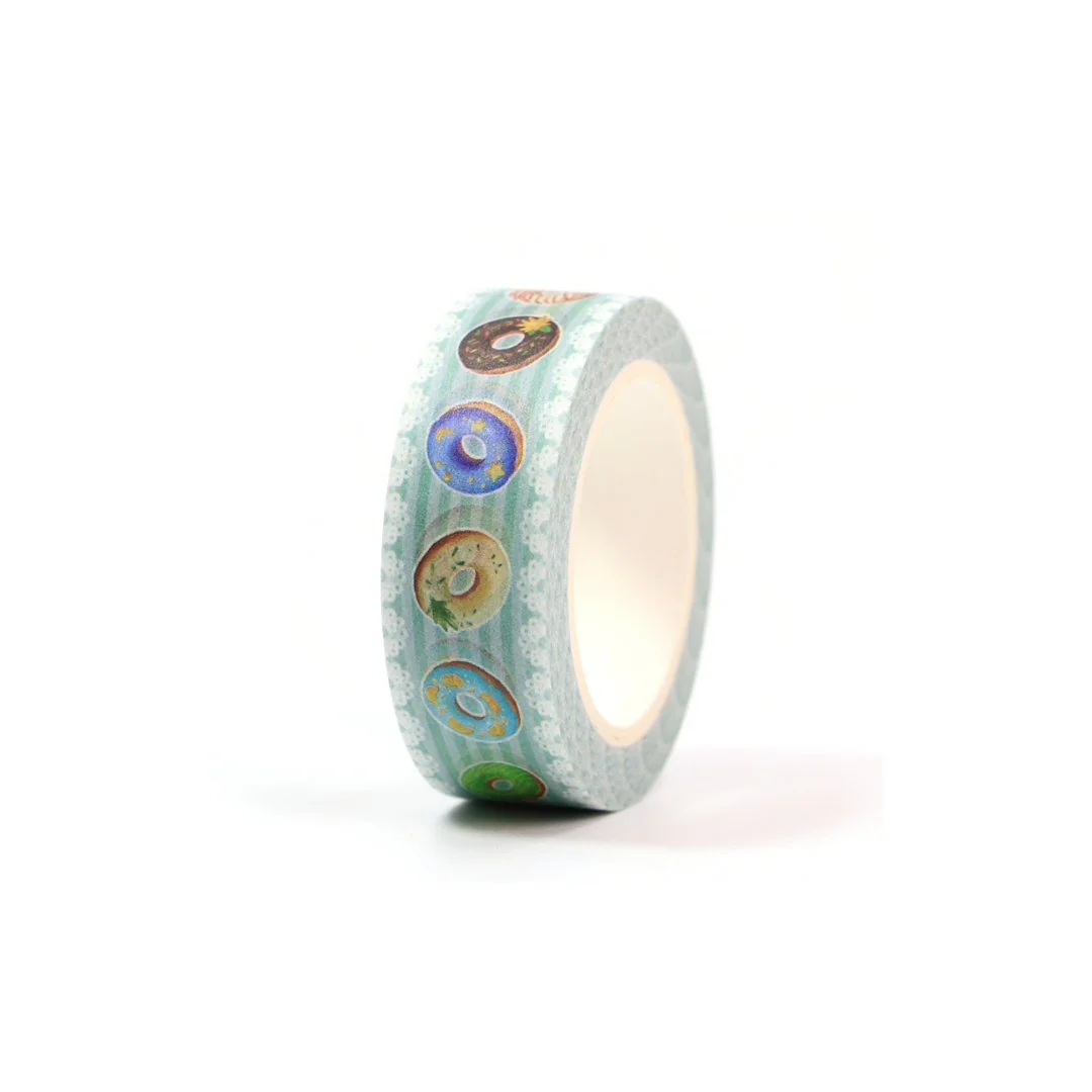 Minty Donuts and Lace Washi Tape | Gift Wrapping and Craft Tape - Image 4