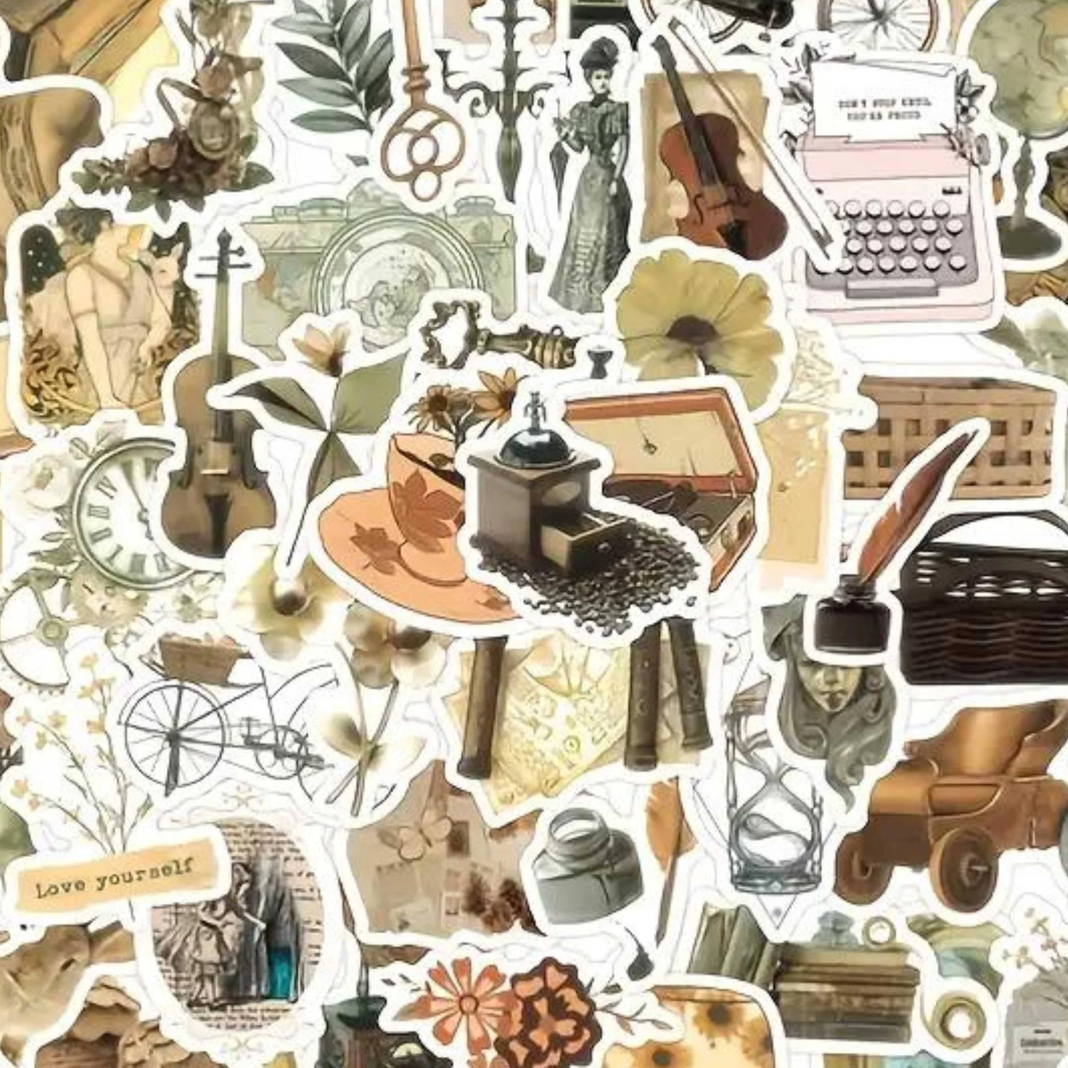 Mix of Retro Vintage Styled Stickers | 25 Assorted Decals for Scrapbooking Enthusiasts - Image 4