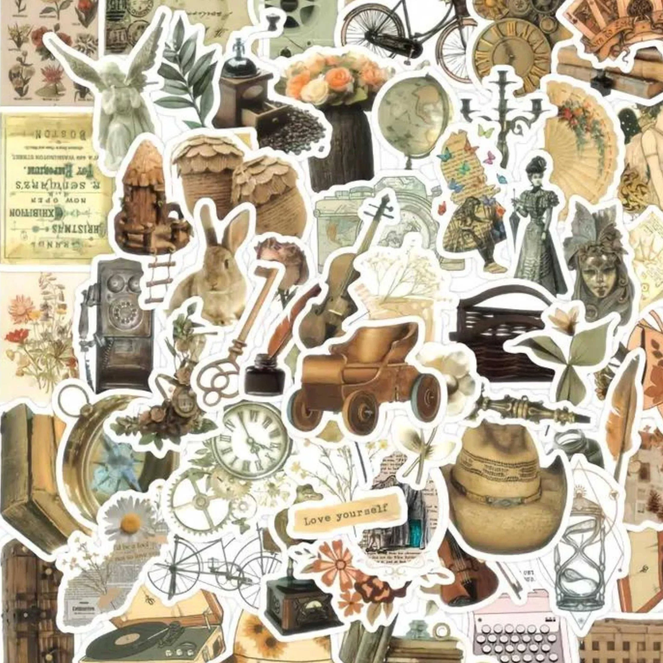 Mix of Retro Vintage Styled Stickers | 25 Assorted Decals for Scrapbooking Enthusiasts - Image 5