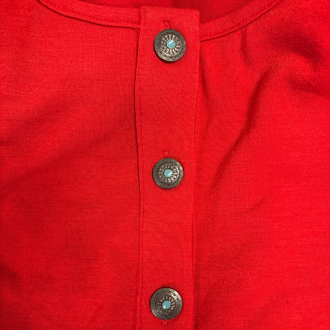 Sleeveless Henley Petite Bodysuit with Embellished Western Buttons [Size SM-MED Remaining] - Image 5