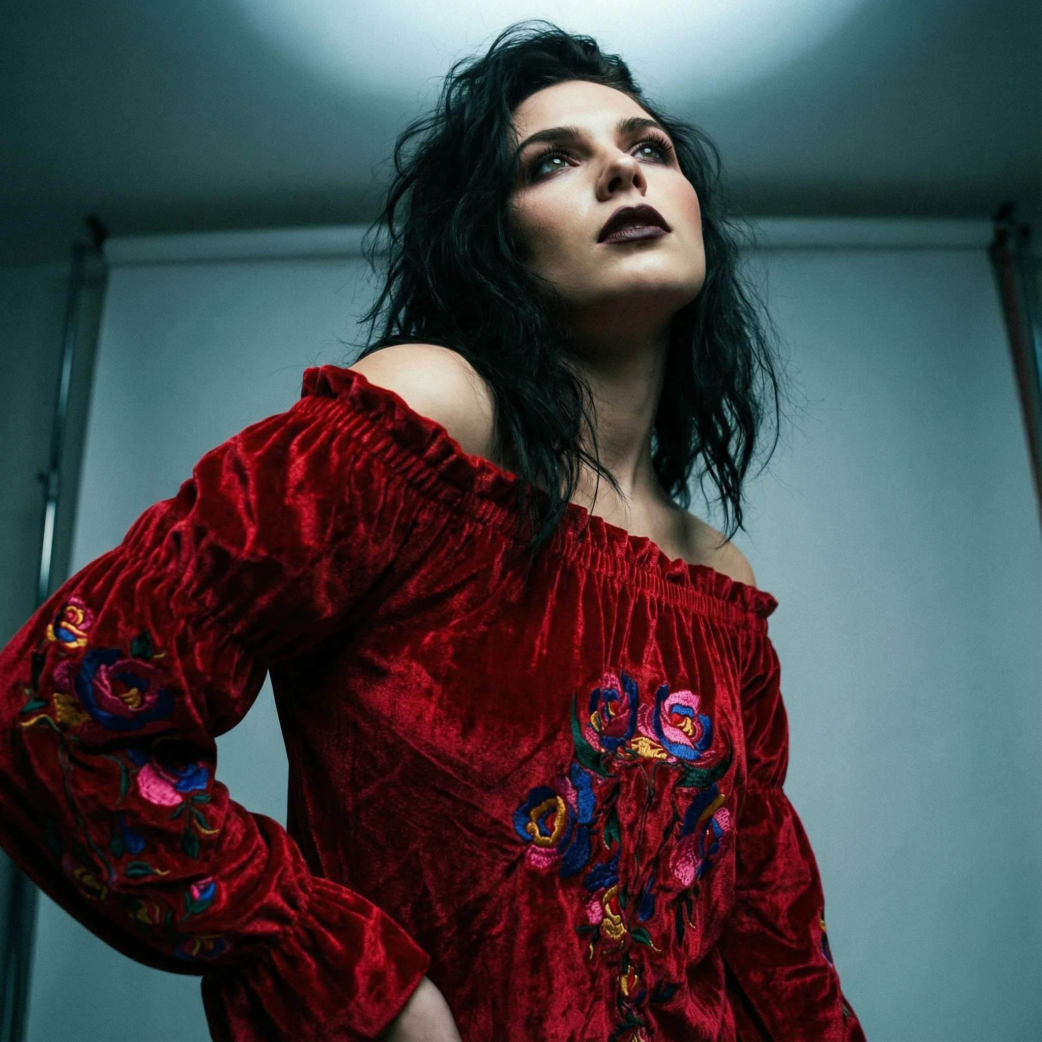 Rio Grande Embroidered Velvet Tunic Dress in Red [Size SM & 2X Remaining] - Image 5
