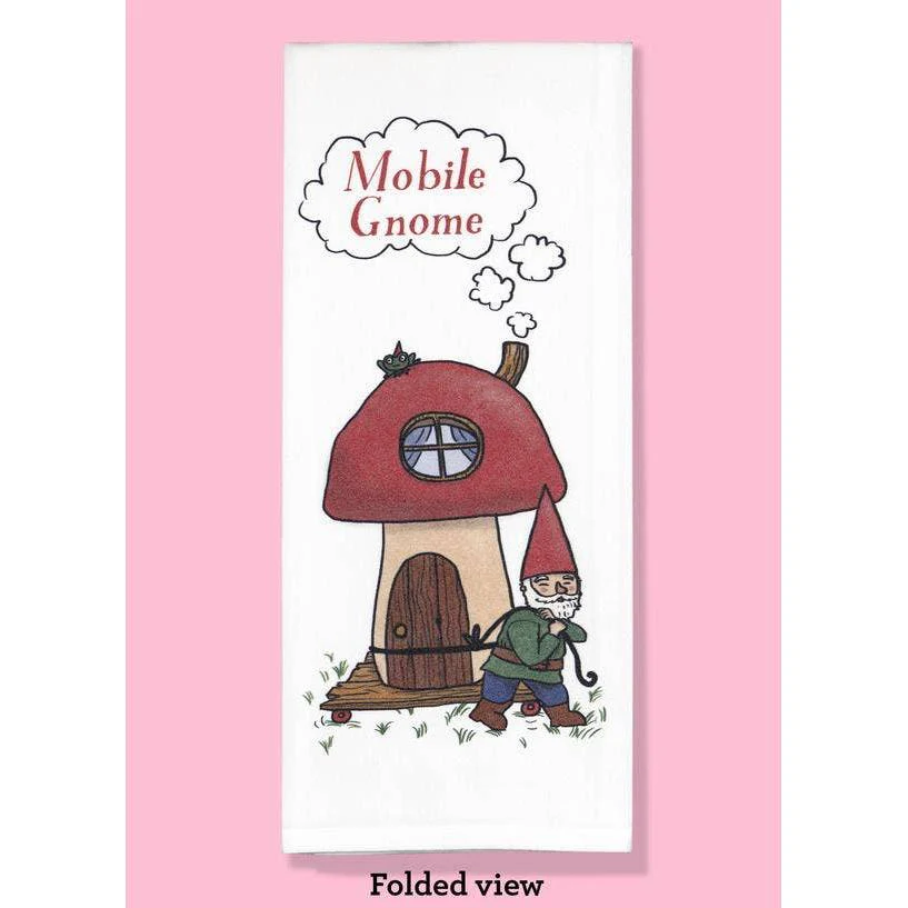 Mobile Gnome Dishtowel | Funny Pun Cotton Hand Tea Dishcloth - Image 2