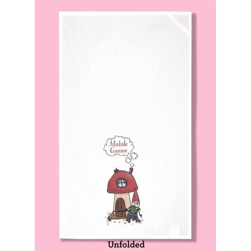 Mobile Gnome Dishtowel | Funny Pun Cotton Hand Tea Dishcloth - Image 3