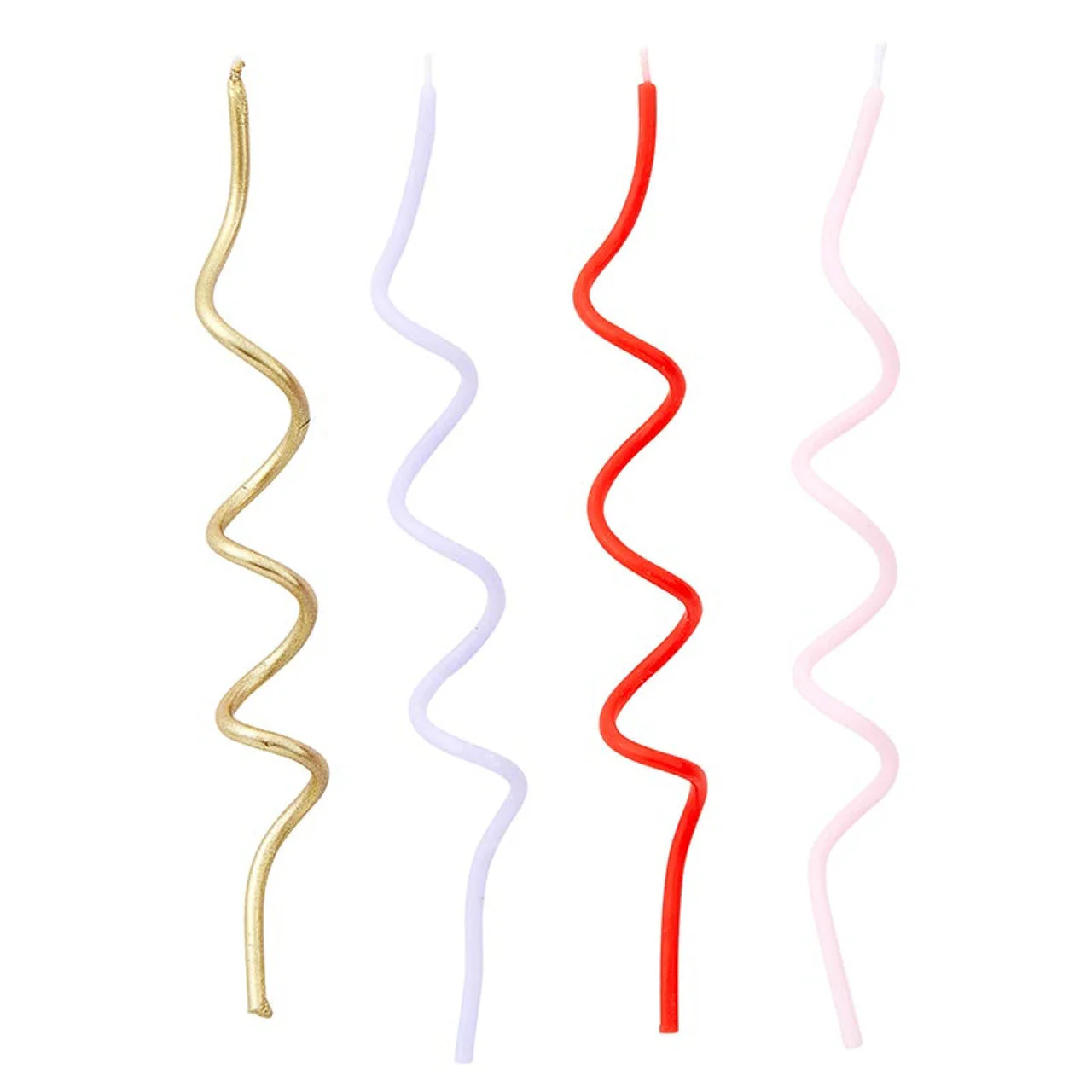 Mod Party Swirl Birthday Cake Candles - 16 Pieces | Twisty Birthday Candles 5.5" Tall - Image 4