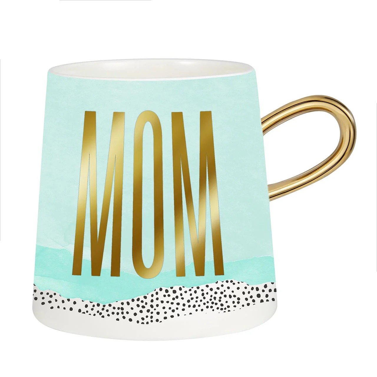Mom Tapered Mug with Gold Handle | Ceramic Coffee Tea Cup | 11oz - Image 2