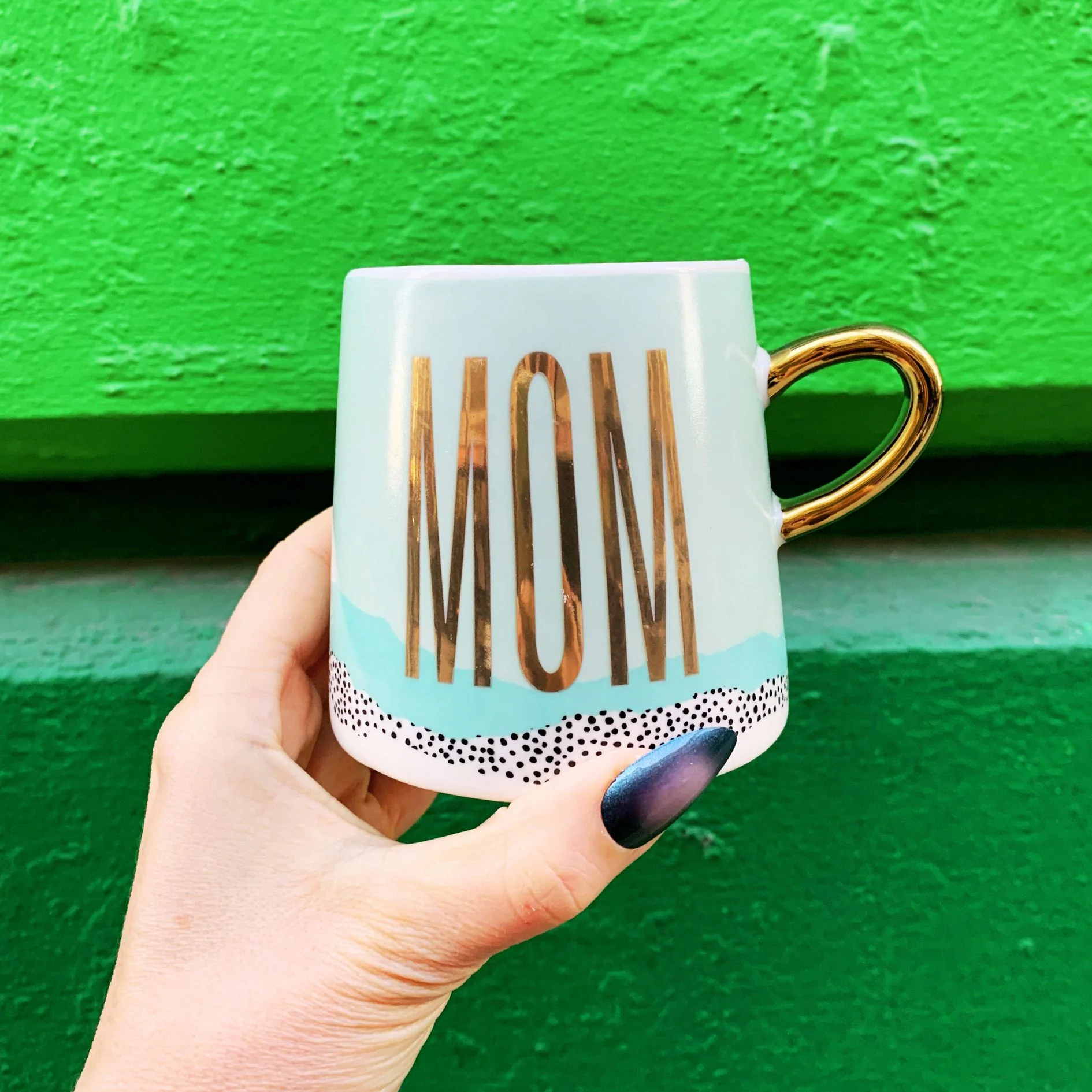 Mom Tapered Mug with Gold Handle | Ceramic Coffee Tea Cup | 11oz - Image 5
