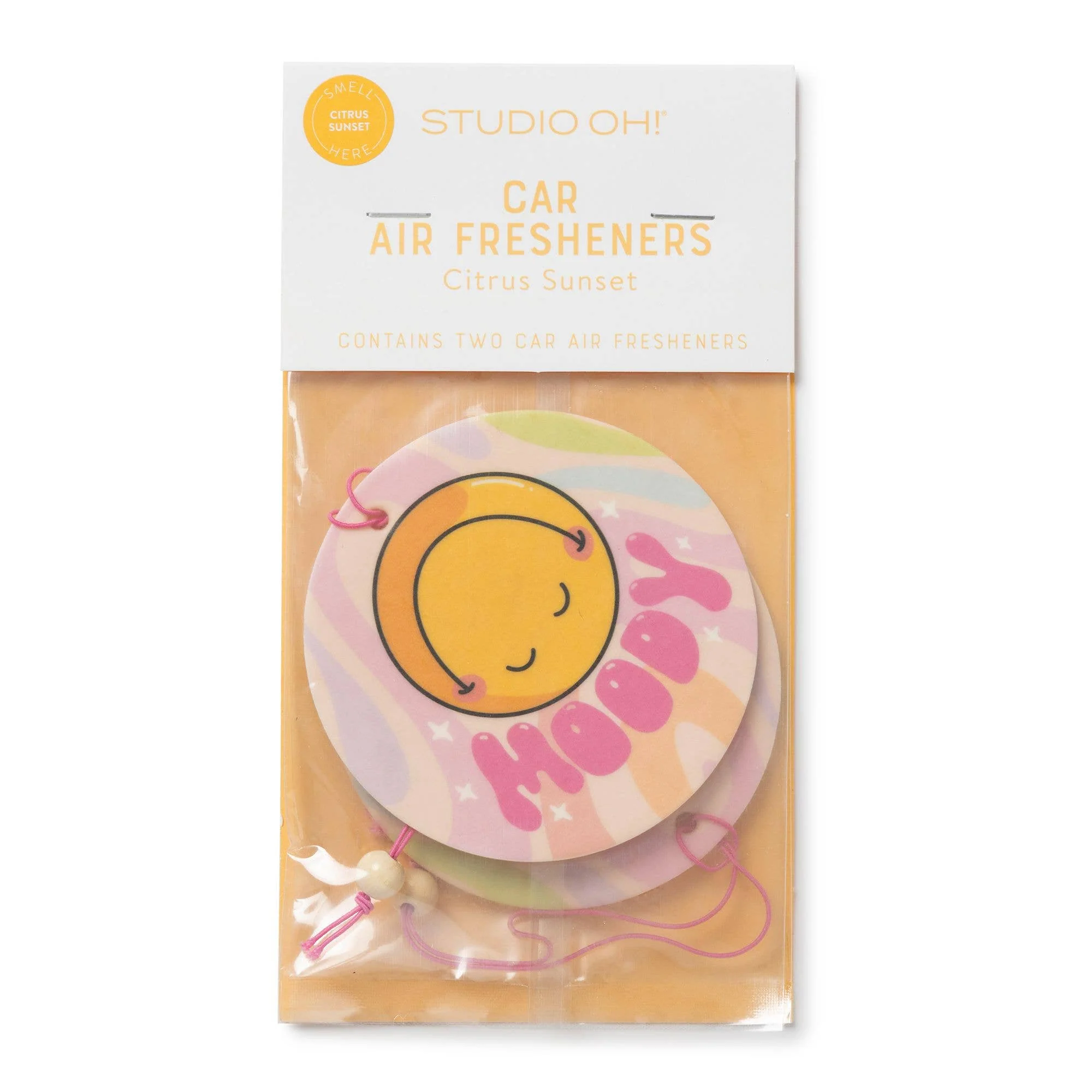 Set of 2 Moody Smiley Face Icon Car Air Freshener - Image 2