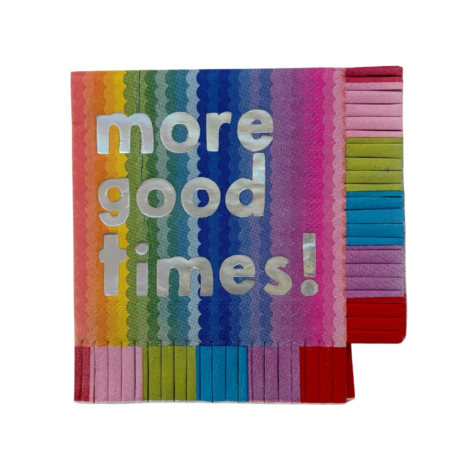 More Good Times Fringe Beverage Napkins | Party Cocktail Napkin | 5" Square - Image 2
