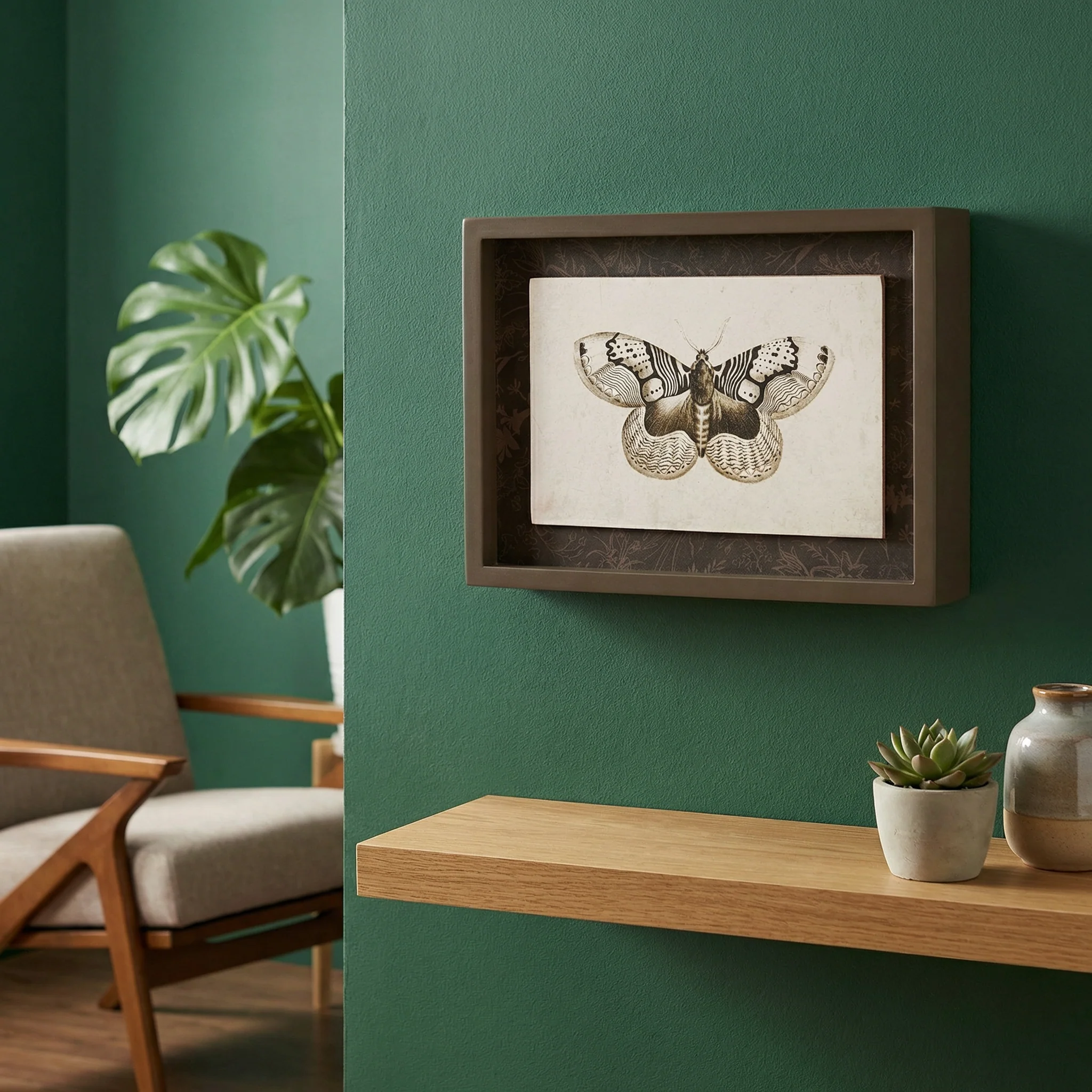 Moth Inset Box Sign | Dark Academia Vintage Wall Decor | 8" x 6" - Image 7