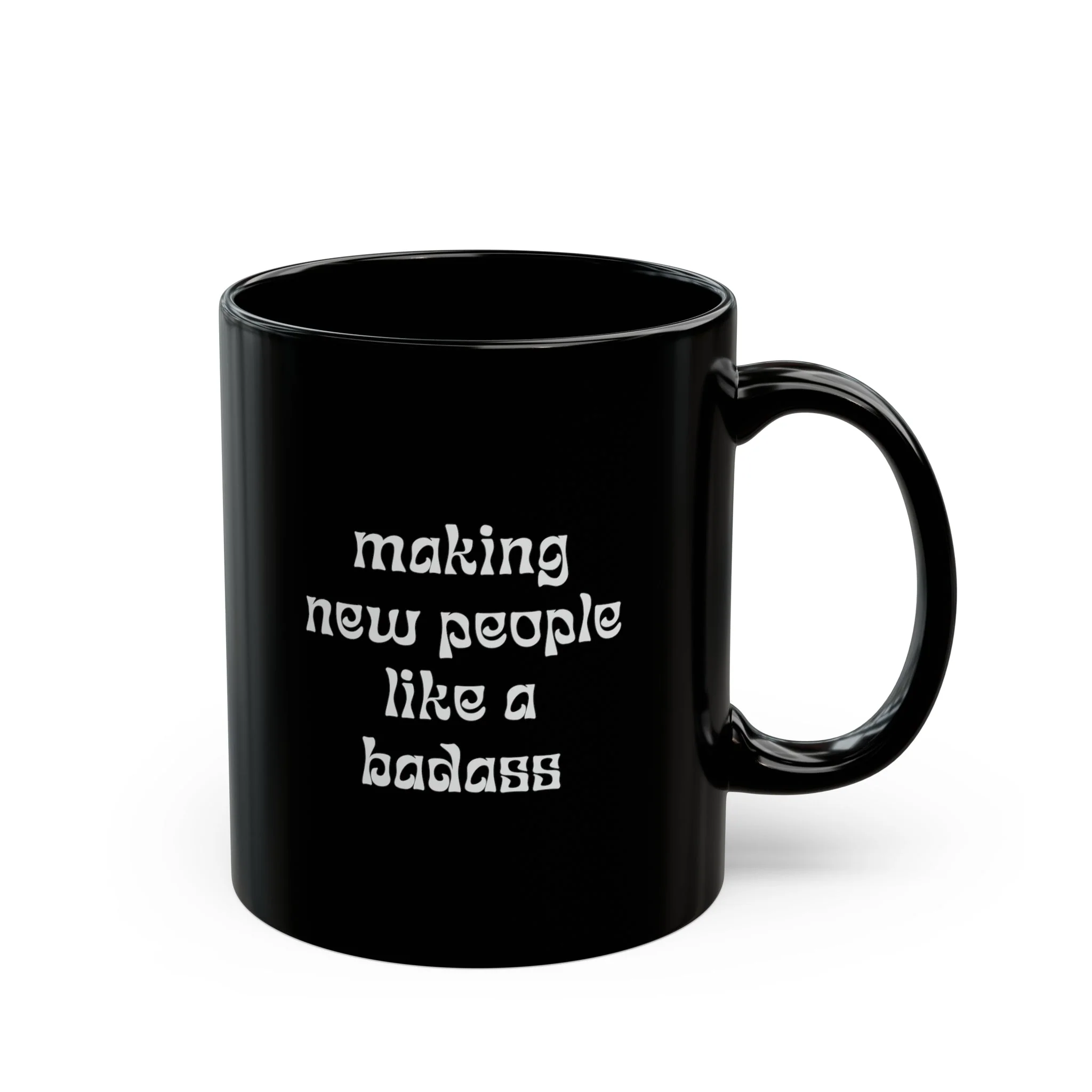 Mother: Making New People Like a Badass Vintage Skull Tattoo Heavy Metal Themed 11oz Black Mug - Image 2