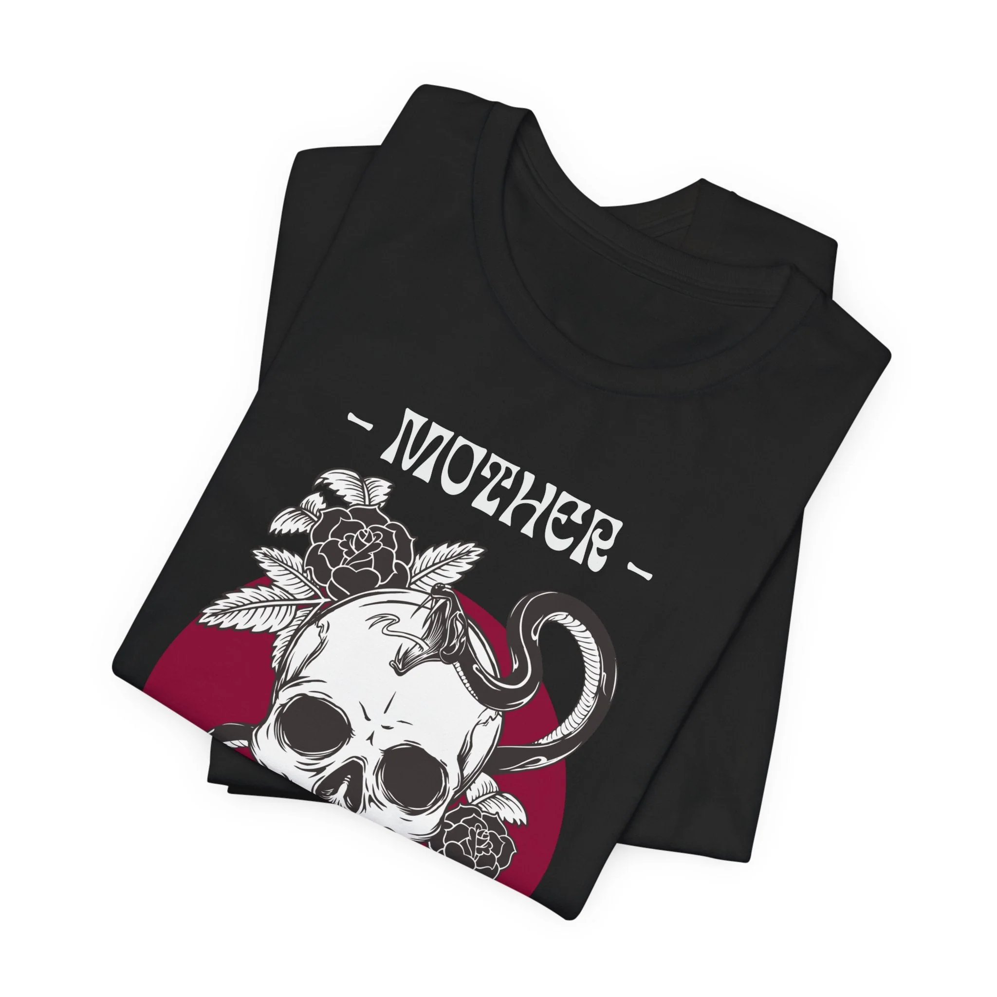 Mother: Making New People Like a Badass Vintage Skull Tattoo Heavy Metal Themed Unisex Jersey Short Sleeve Tee - Image 3