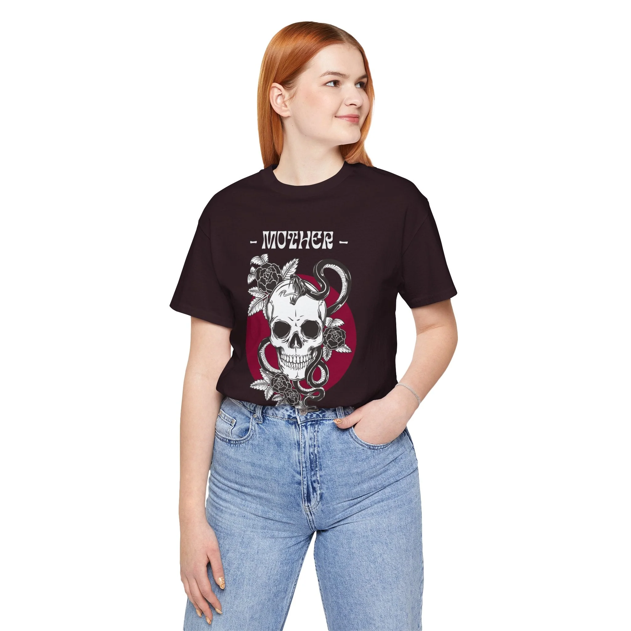 Mother: Making New People Like a Badass Vintage Skull Tattoo Heavy Metal Themed Unisex Jersey Short Sleeve Tee - Image 6