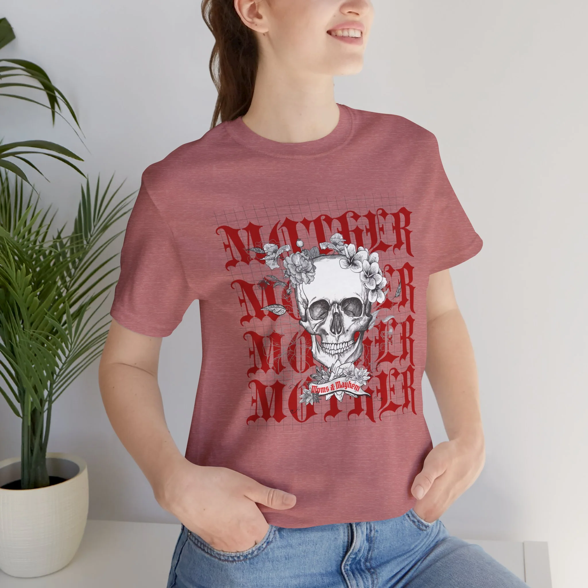 MOTHER Moms and Mayhem Heavy Metal Skull Unisex Jersey Short Sleeve Tee - Image 4