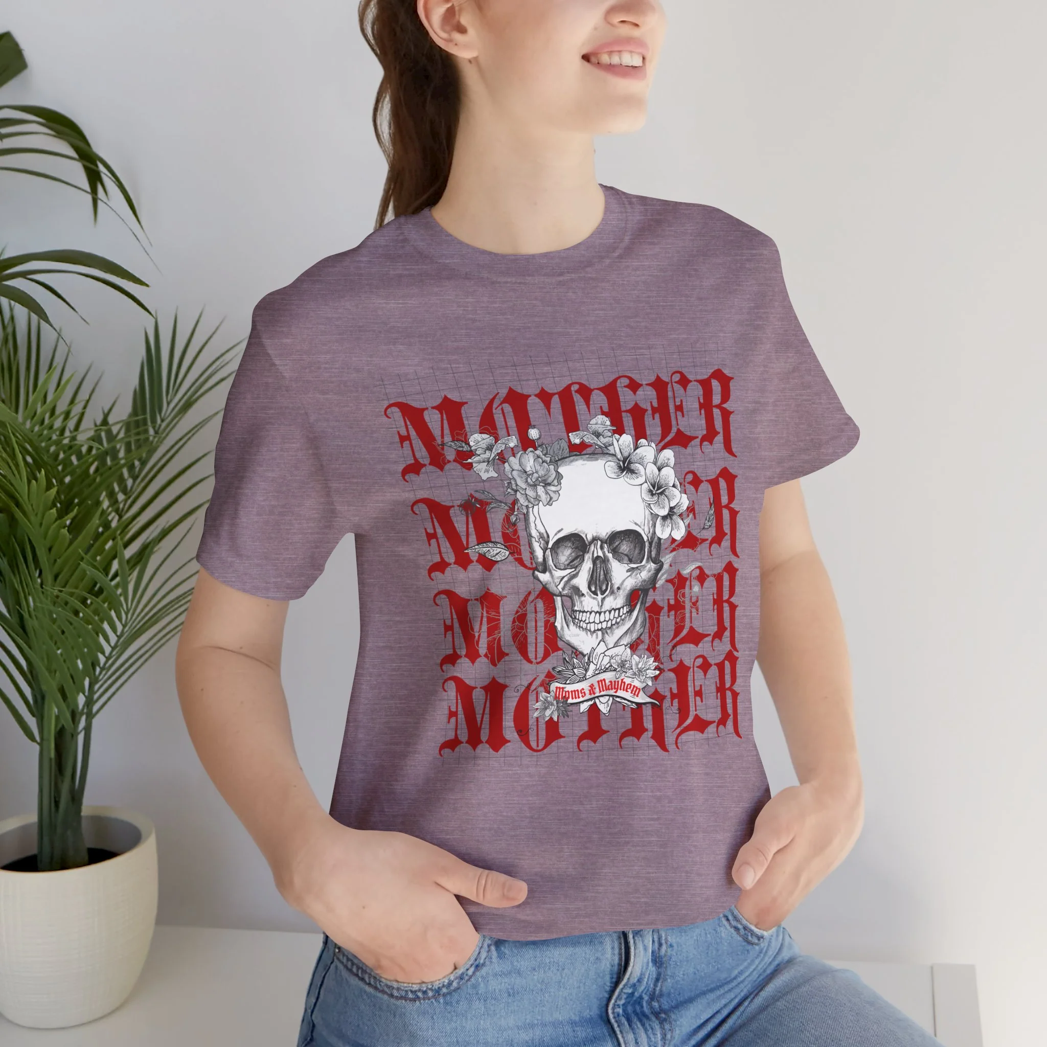 MOTHER Moms and Mayhem Heavy Metal Skull Unisex Jersey Short Sleeve Tee - Image 5