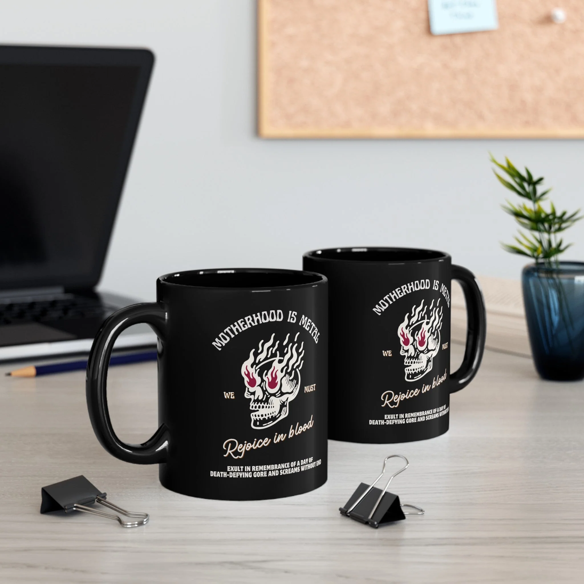 Motherhood is Metal Death Defying Gore 11oz Black Mug - Image 8