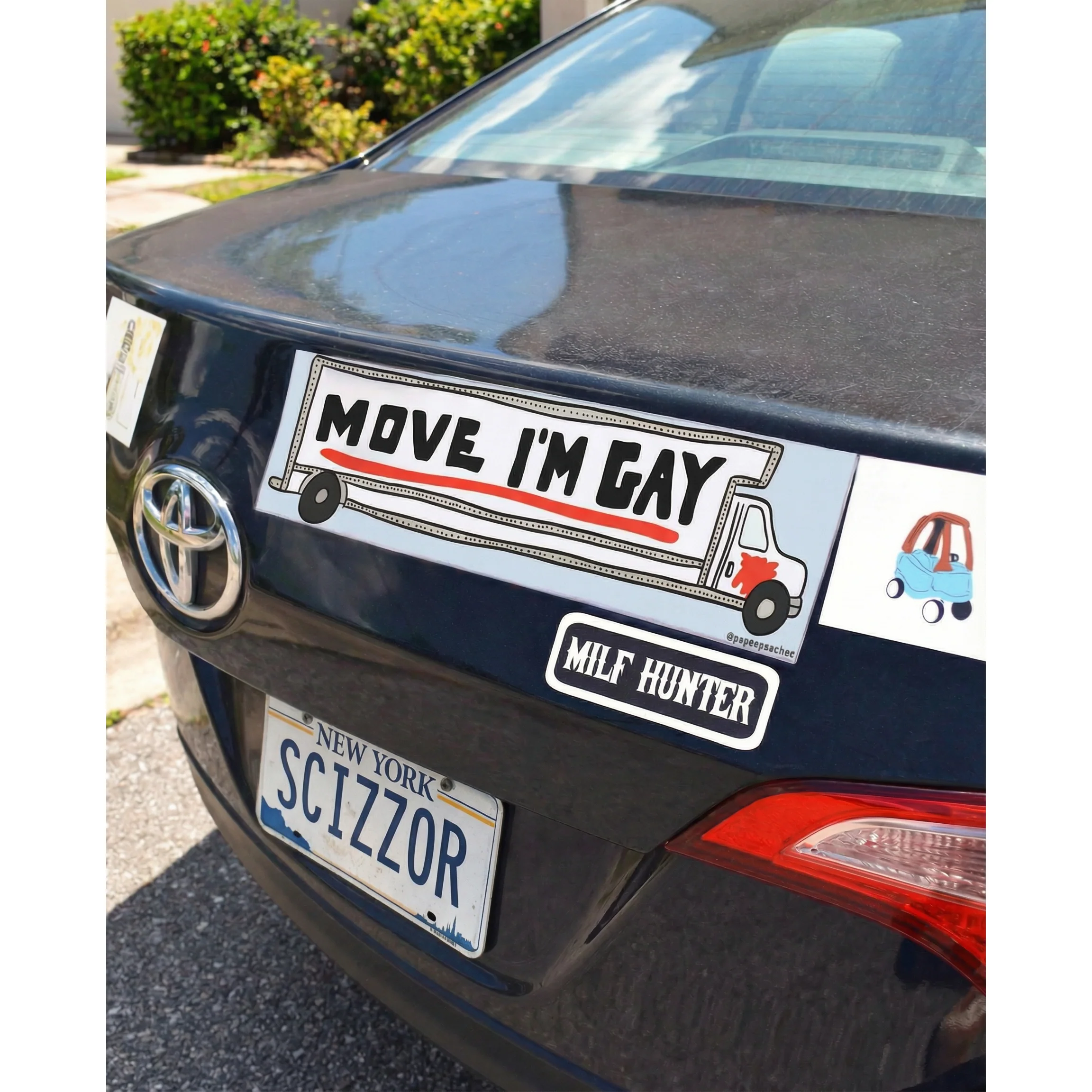 Move I’m Gay Bumper Sticker | Funny LGBTQ Pride Car Decal | 3'' x 11.5'' - Image 2