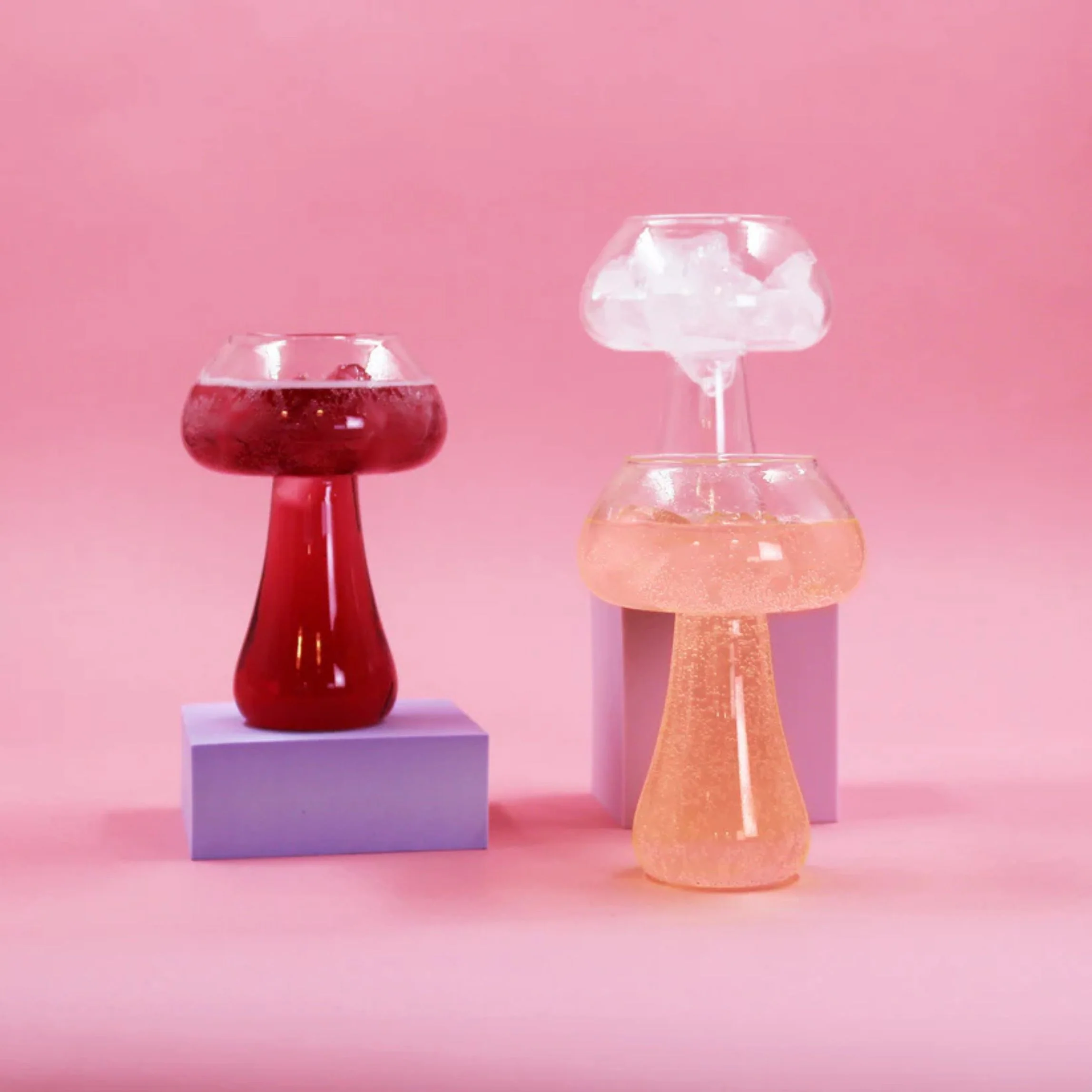 Mushroom Cocktail Glass | Retro Disco Glassware for Cocktails & Mocktails - Image 2