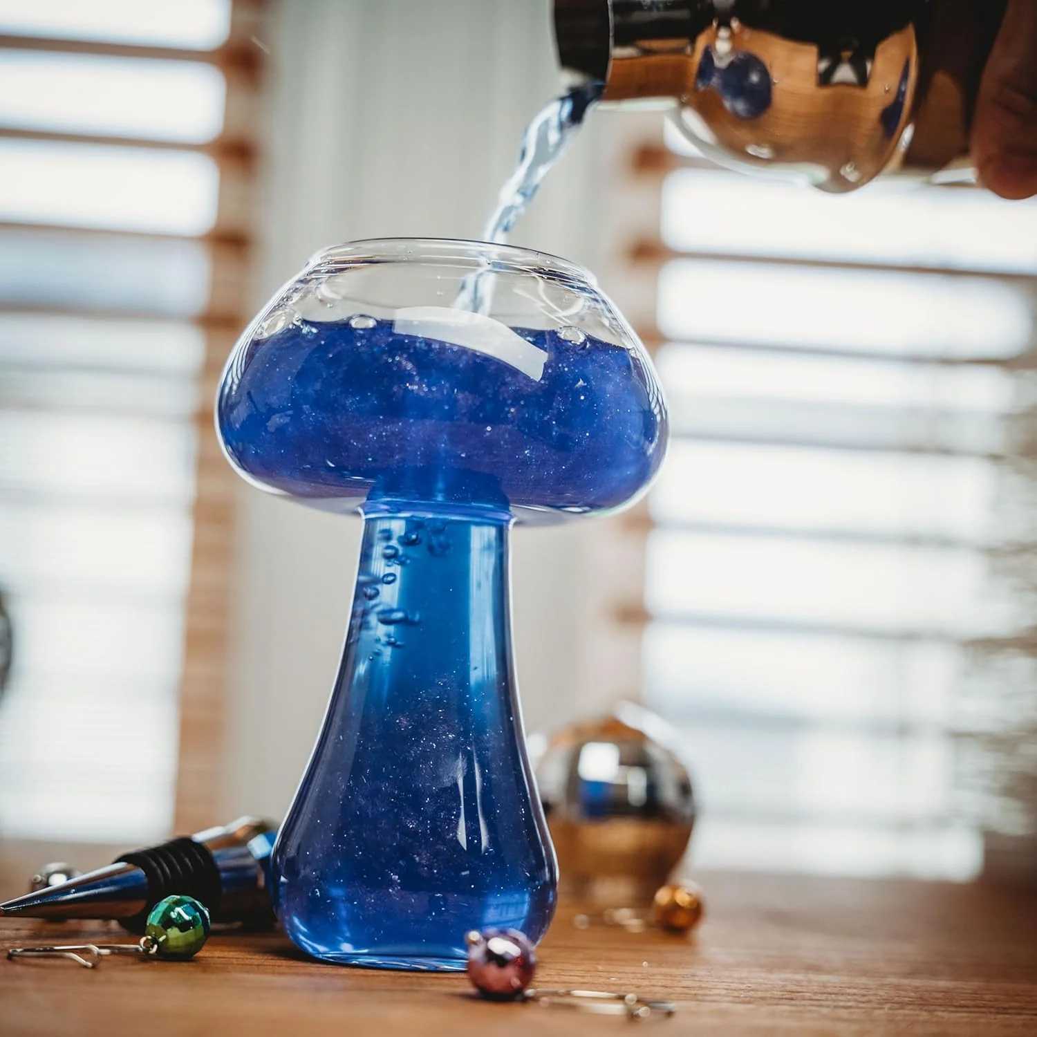 Mushroom Cocktail Glass | Retro Disco Glassware for Cocktails & Mocktails - Image 3