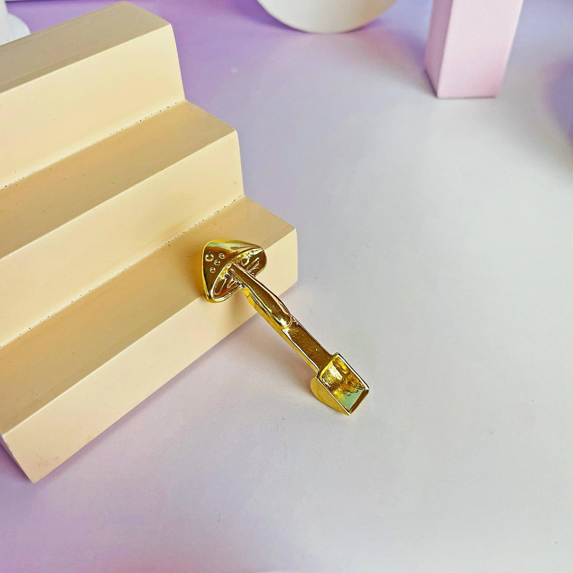 Mushroom Scoop | Burning Love Cute Gold Mini Kitchen Utensil | 2"