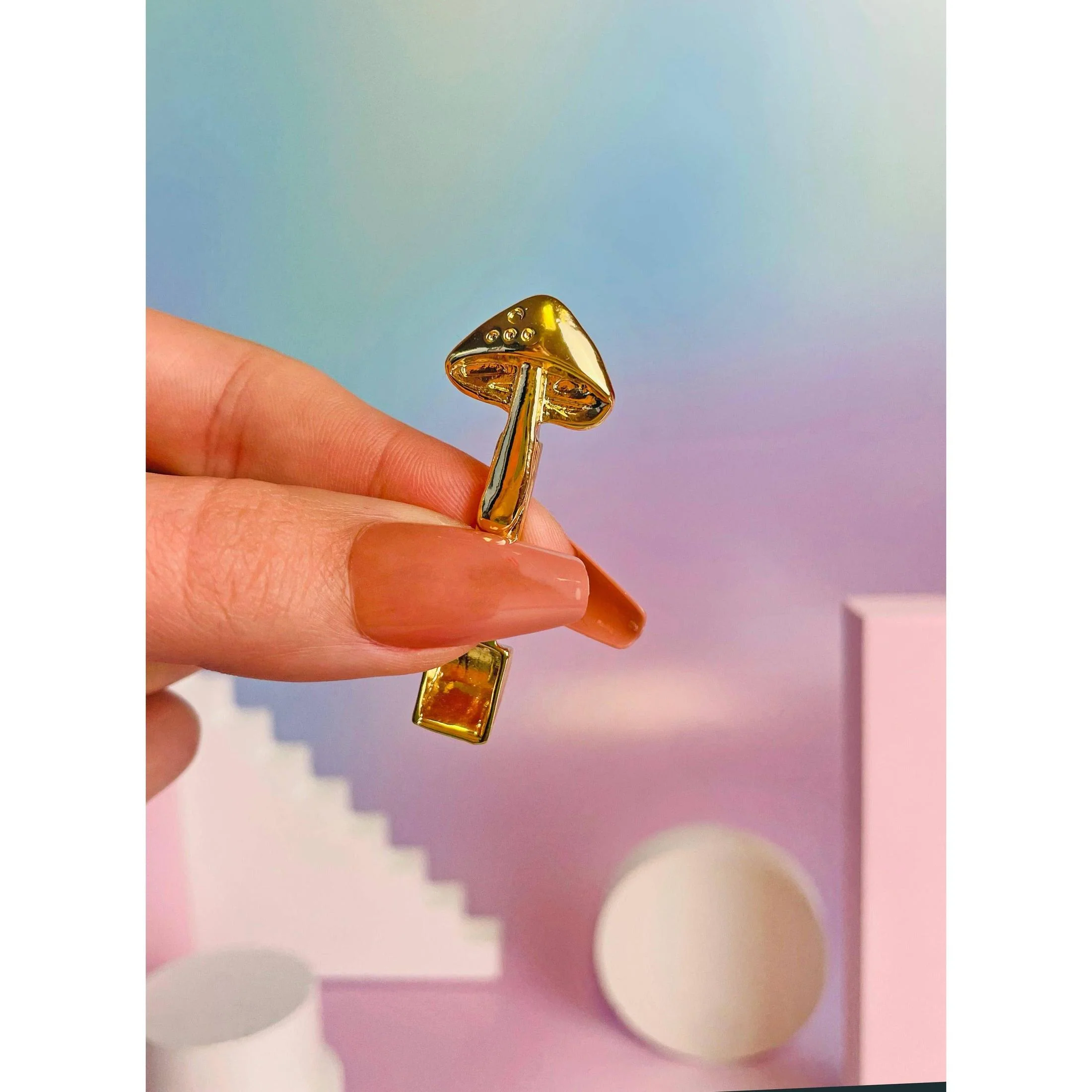 Mushroom Scoop | Burning Love Cute Gold Mini Kitchen Utensil | 2" - Image 2
