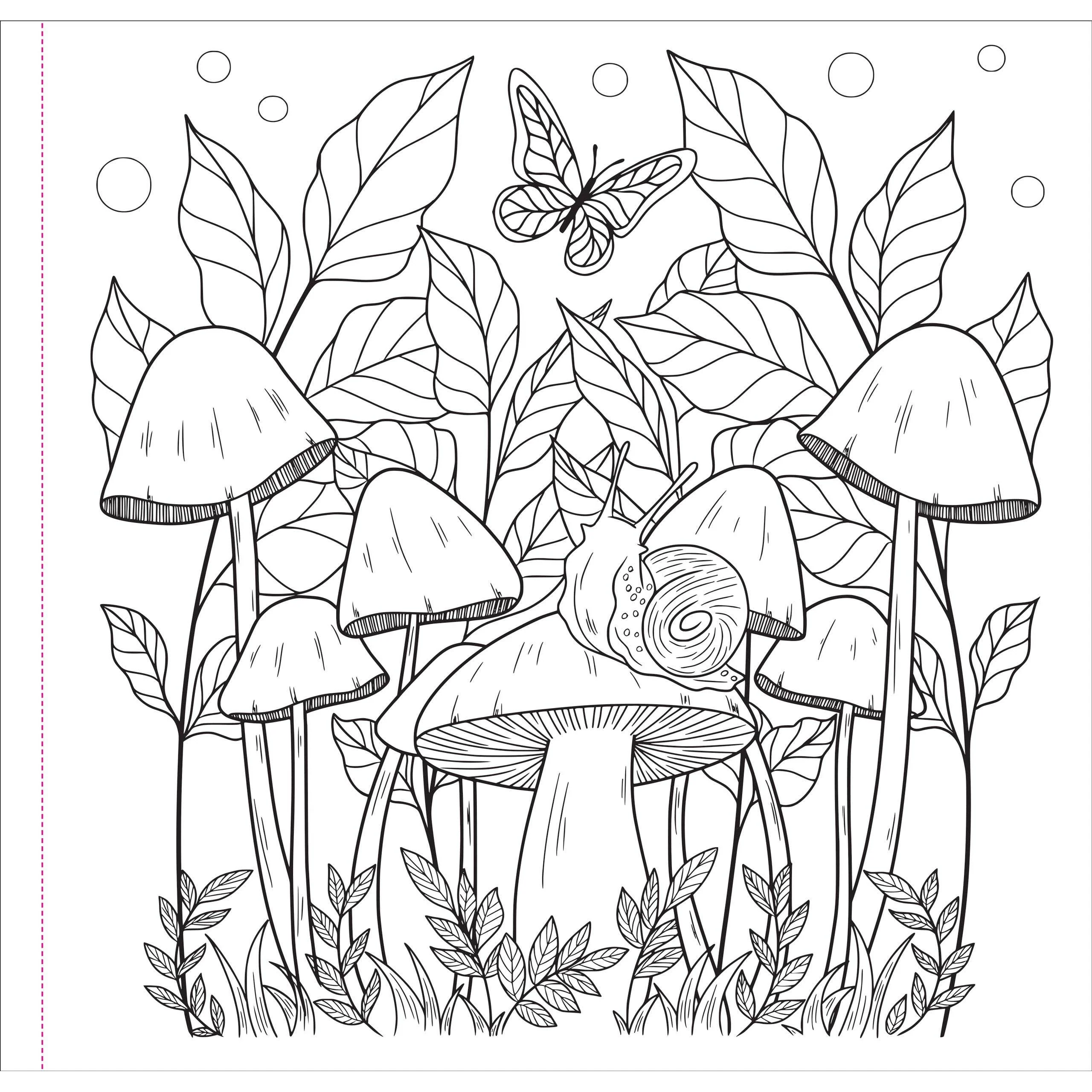 Mushrooms Adult Coloring Book | 31 Nature-inspired One-Sided Designs Thick Pages - Image 3