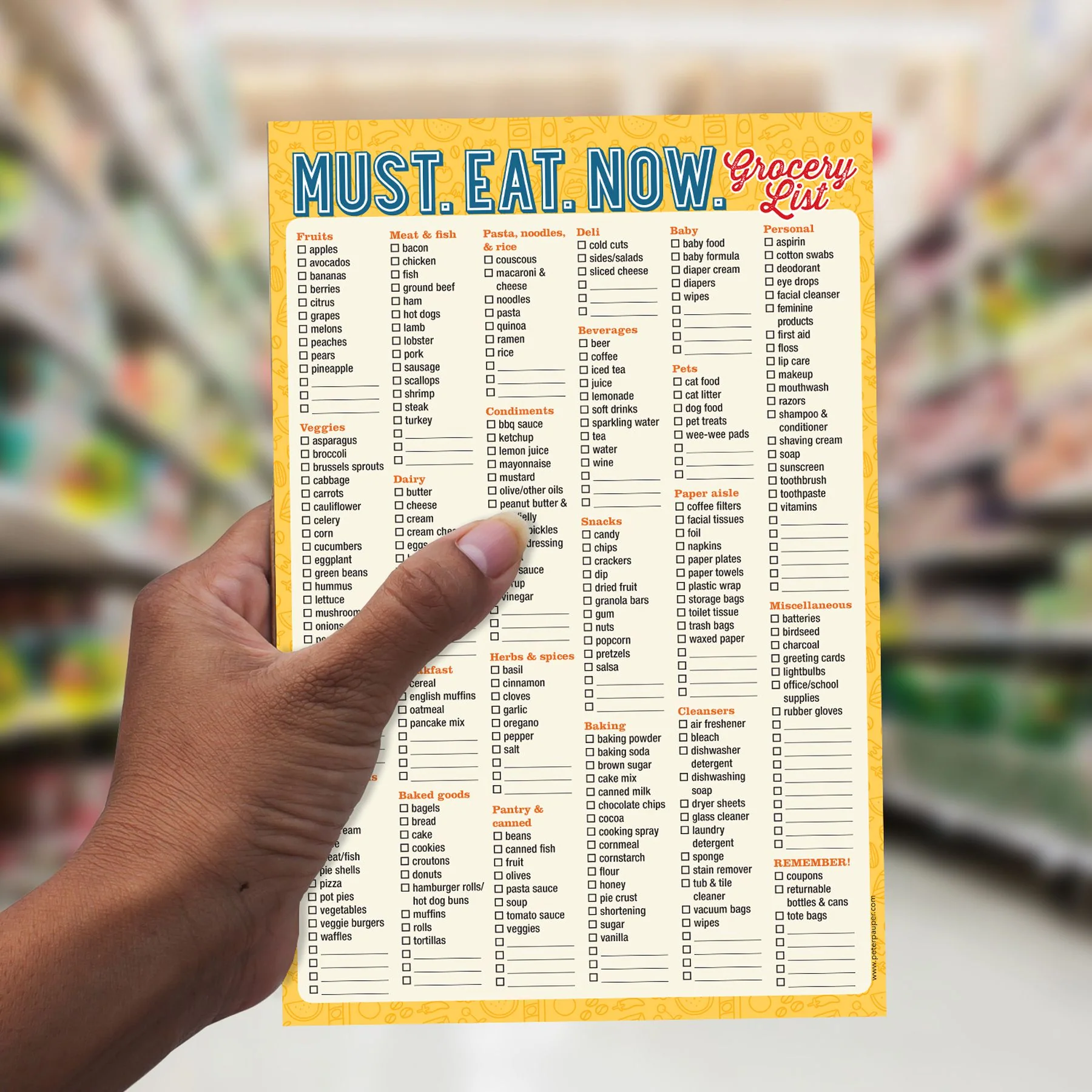 Must. Eat. Now. Note Pad | 60 Tearable Sheets 6" x 9" Large Stationery List Pad - Image 2
