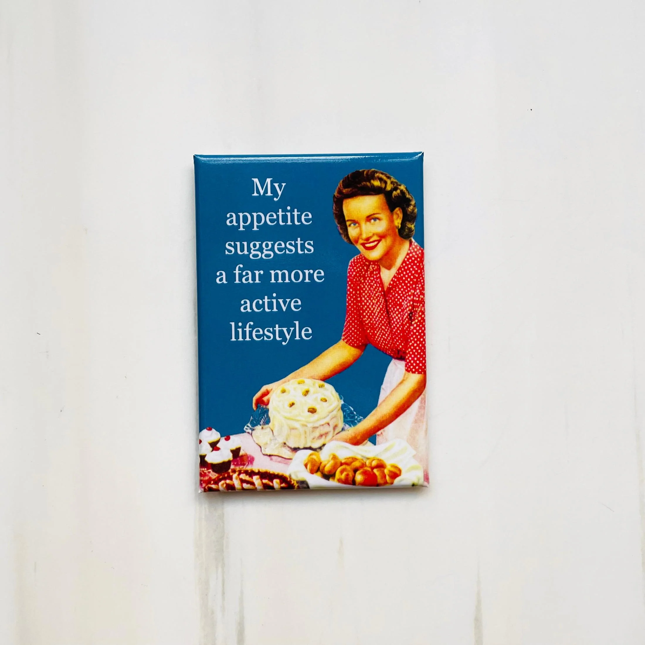 My Appetite Suggests A Far More Active Lifestyle Rectangular Magnet | Refrigerator Magnetic Surface Decor - Image 2