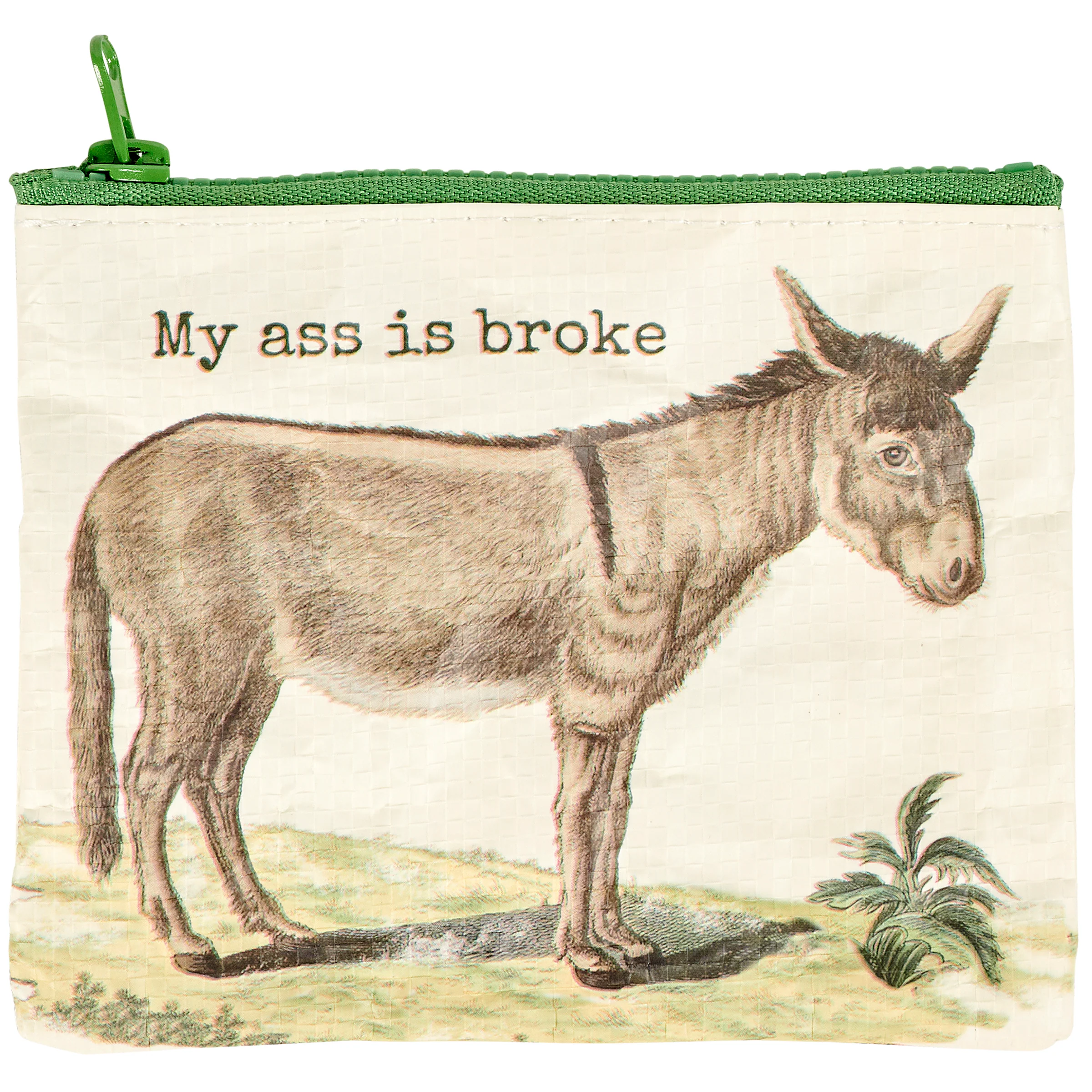 My Ass is Broke Donkey Double-sided Zipper Wallet | Coin Purse Organizer Pouch | 5.25" x 4.25" - Image 2
