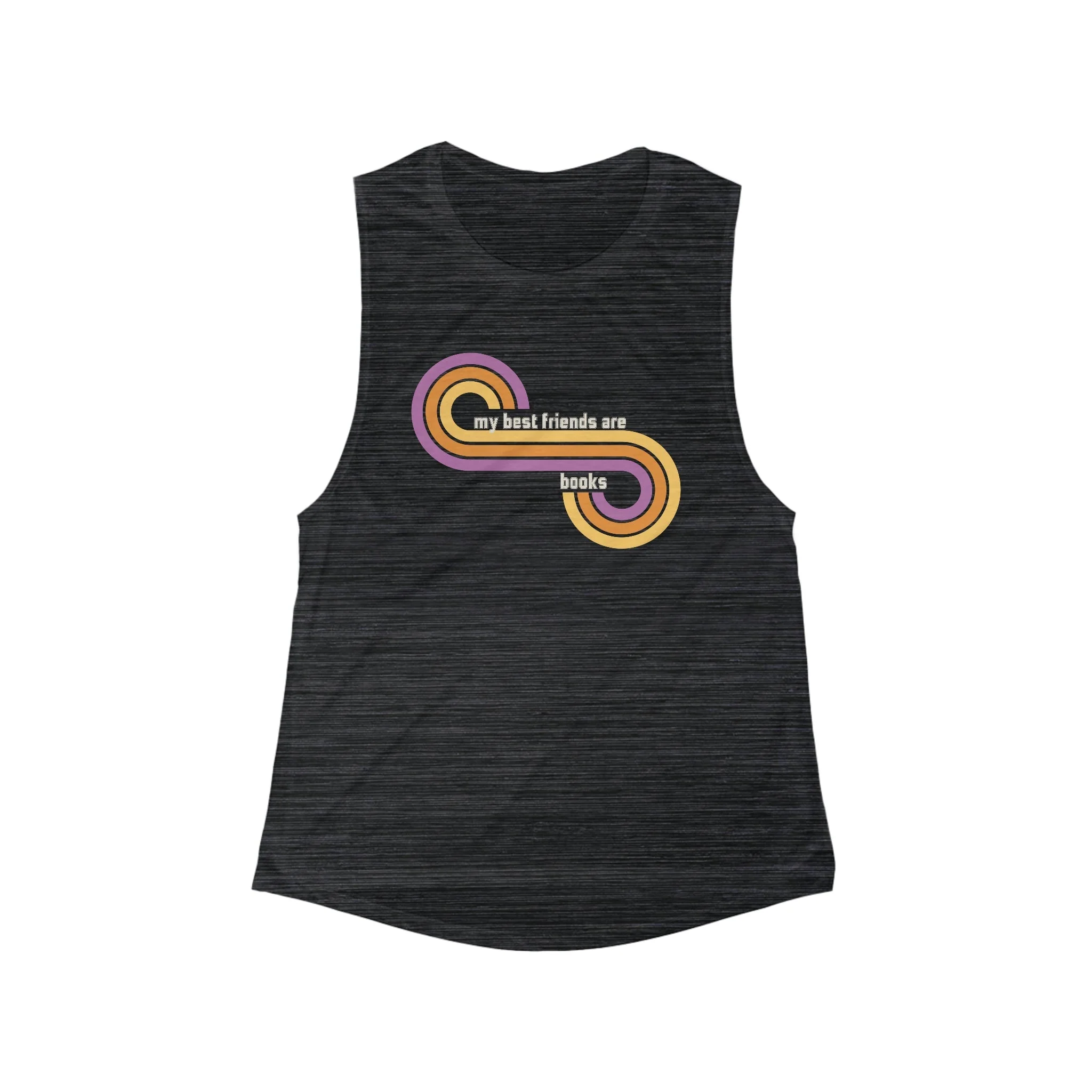 My Best Friends Are Books Women's Flowy Scoop Muscle Tank - Image 2