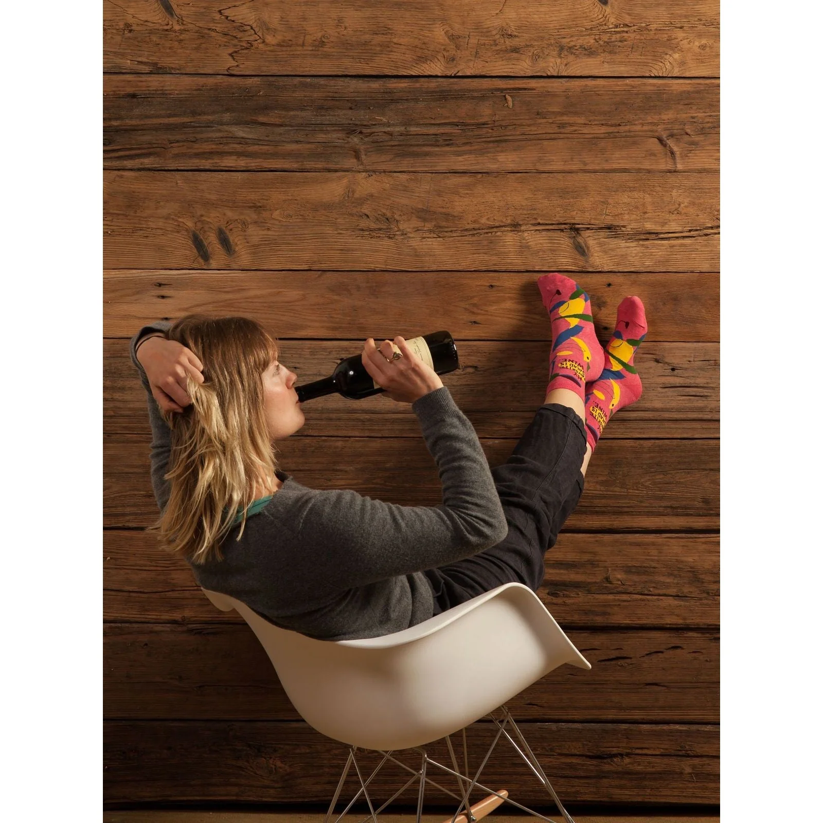 My Favorite Salad is Wine Women's Crew Socks | BlueQ at GetBullish - Image 3