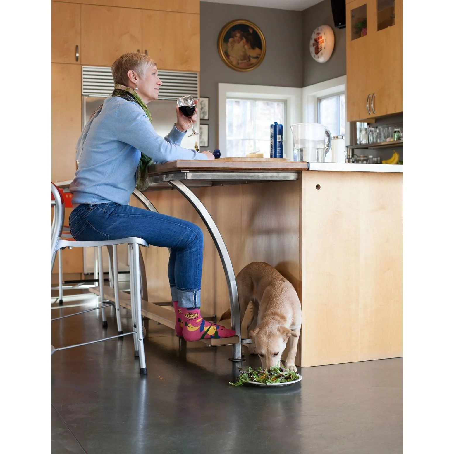 My Favorite Salad is Wine Women's Crew Socks | BlueQ at GetBullish - Image 7