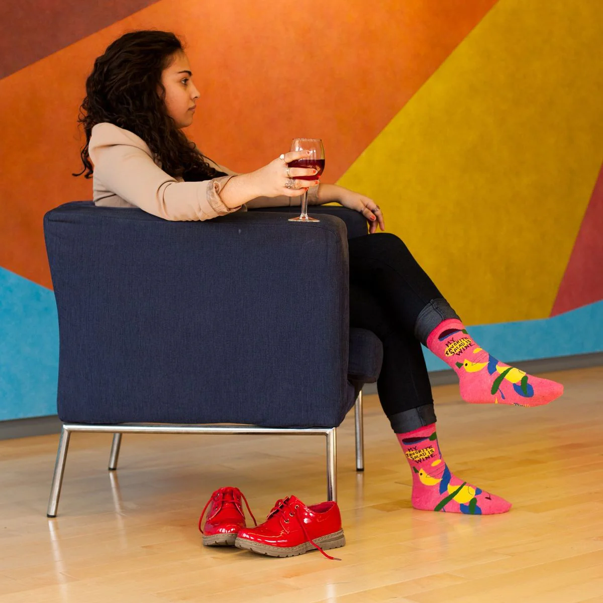 My Favorite Salad is Wine Women's Crew Socks | BlueQ at GetBullish - Image 9