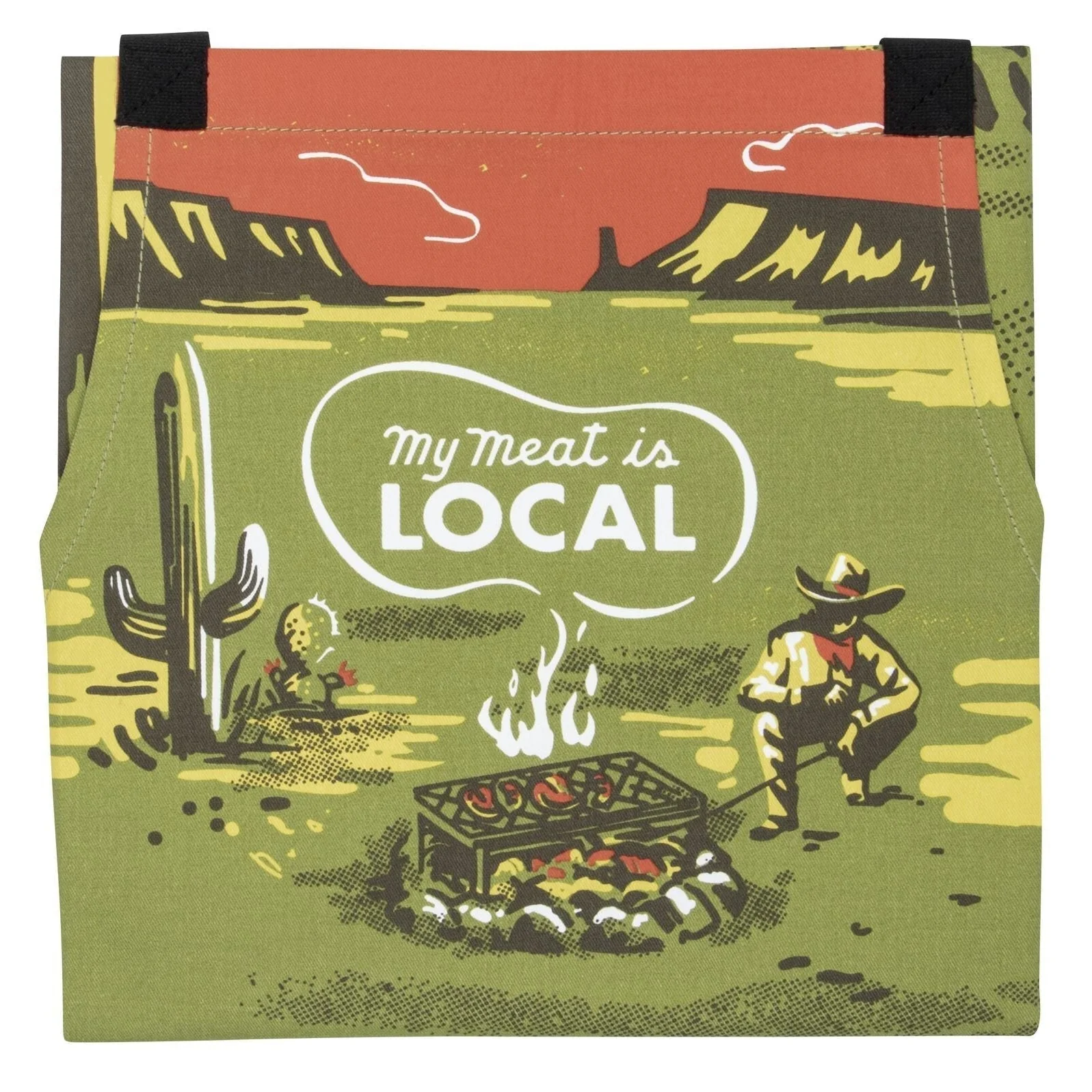 My Meat Is Local Funny Cooking and BBQ Apron Unisex 2 Pockets Adjustable Strap 100% Cotton | BlueQ at GetBullish | Father's Day Gift - Image 5