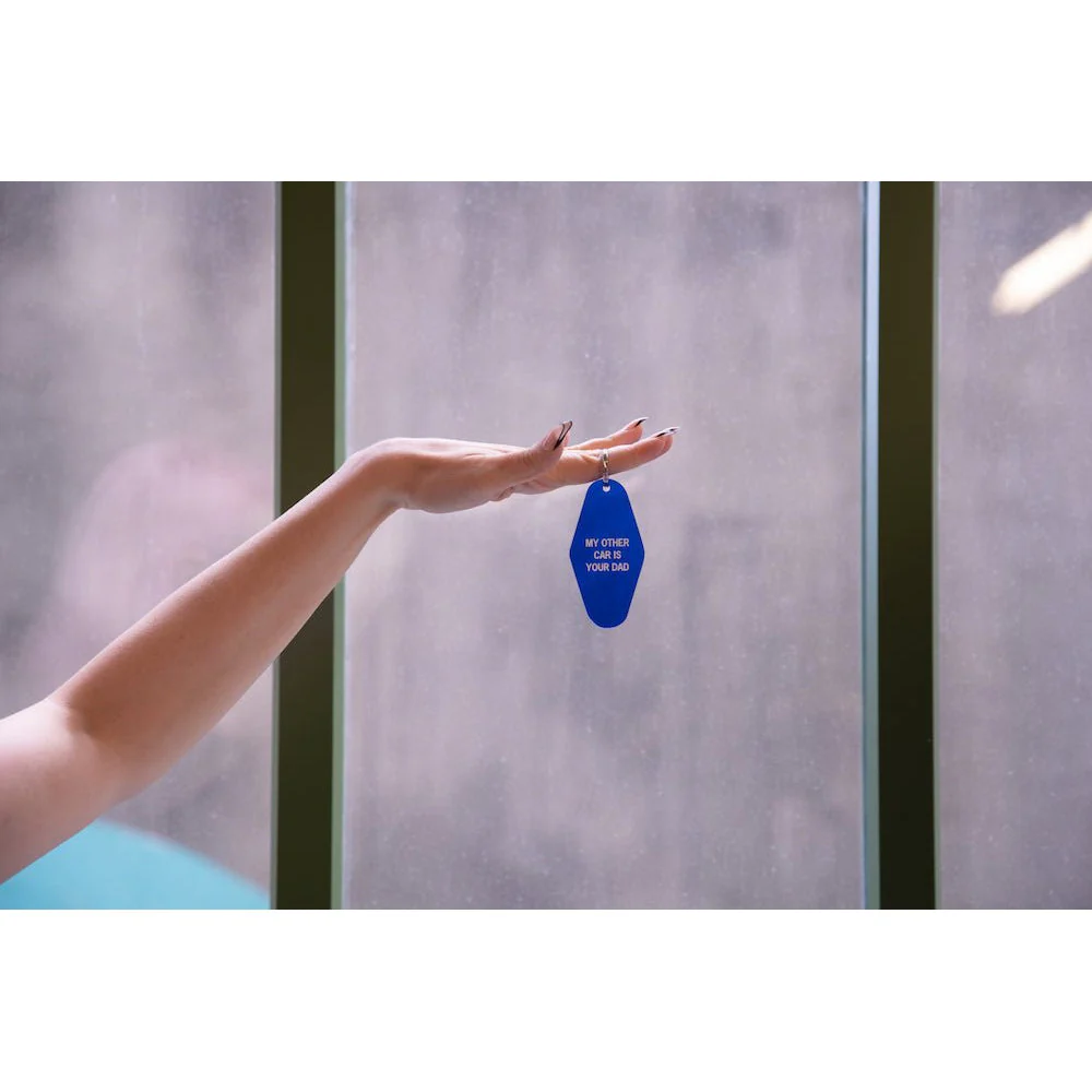 My Other Car Is Your Dad Motel Keychain in Blue - Image 5