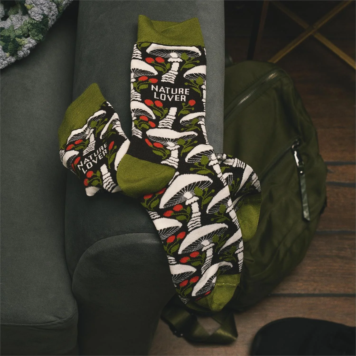 Nature Lover Socks | Mushroom Pattern Design - Image 6