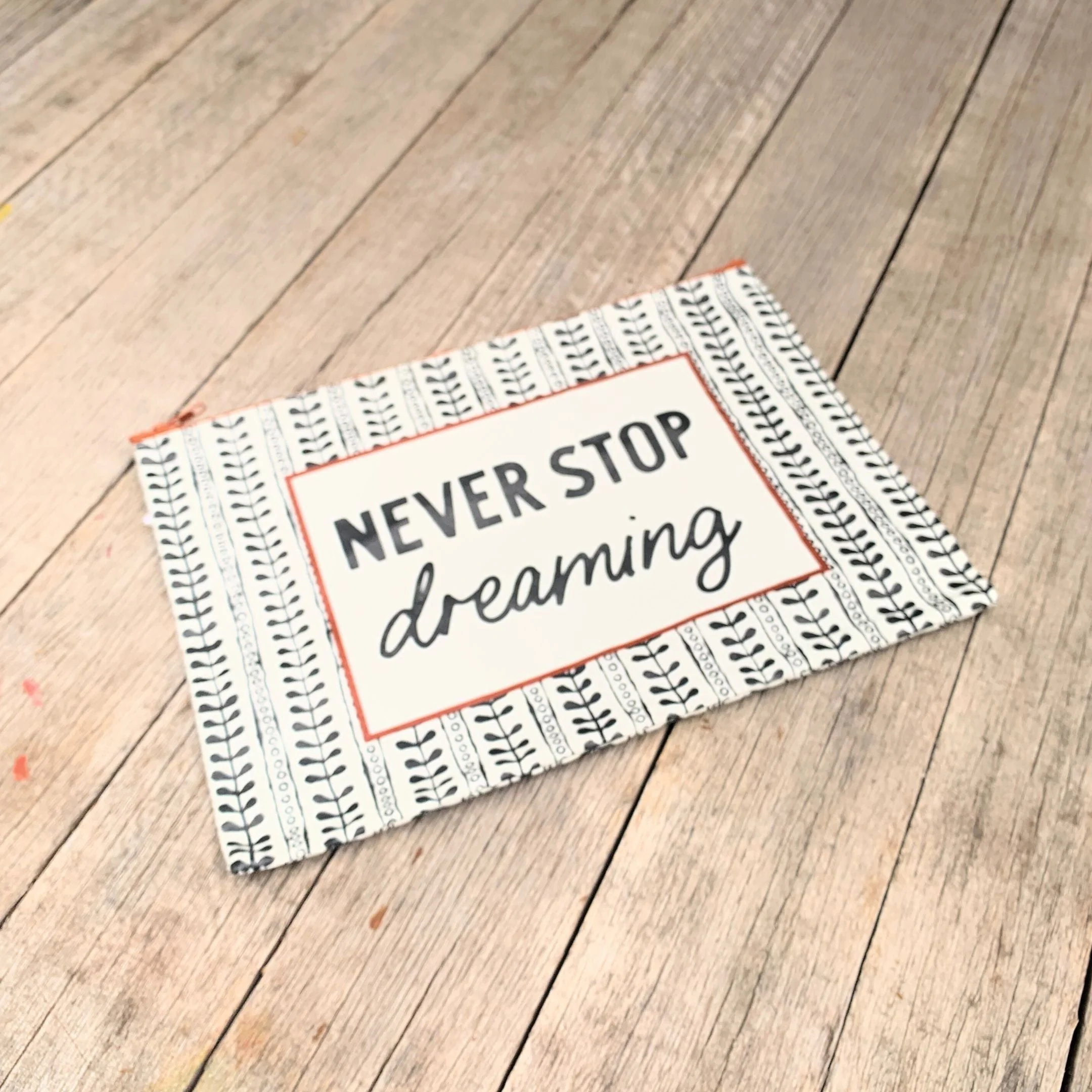 Jumbo Pouch Never Stop Dreaming Zipper Folder | 14.25" x 10" - Image 2